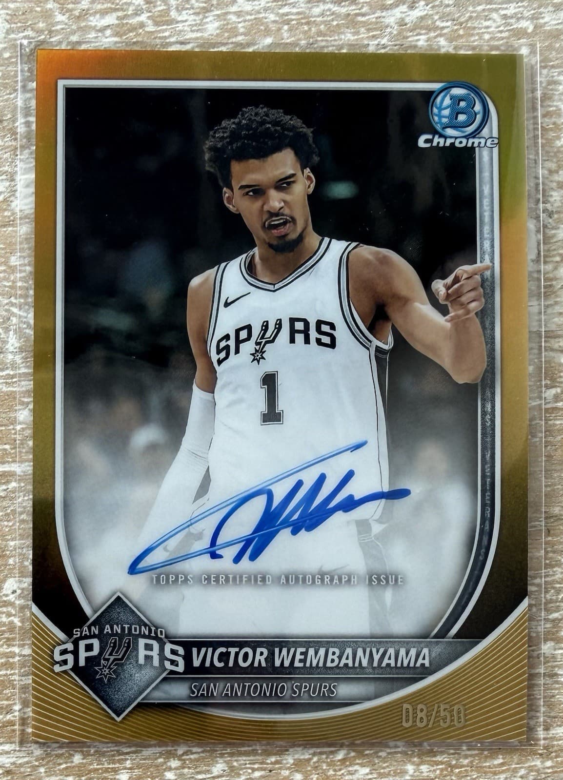 2025 Bowman Chrome Basketball Victor Wembanyama True Gold Auto /50 BCA-VW