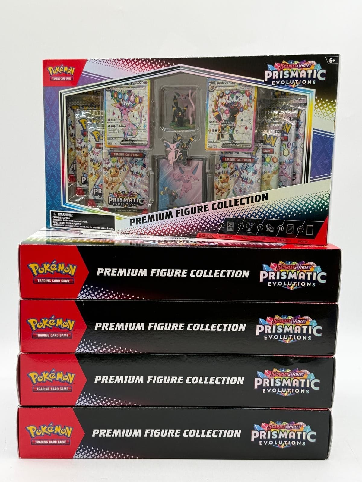 Lot of (5) Pokemon Prismatic Evolutions Premium Figure Collection Boxes SEALED