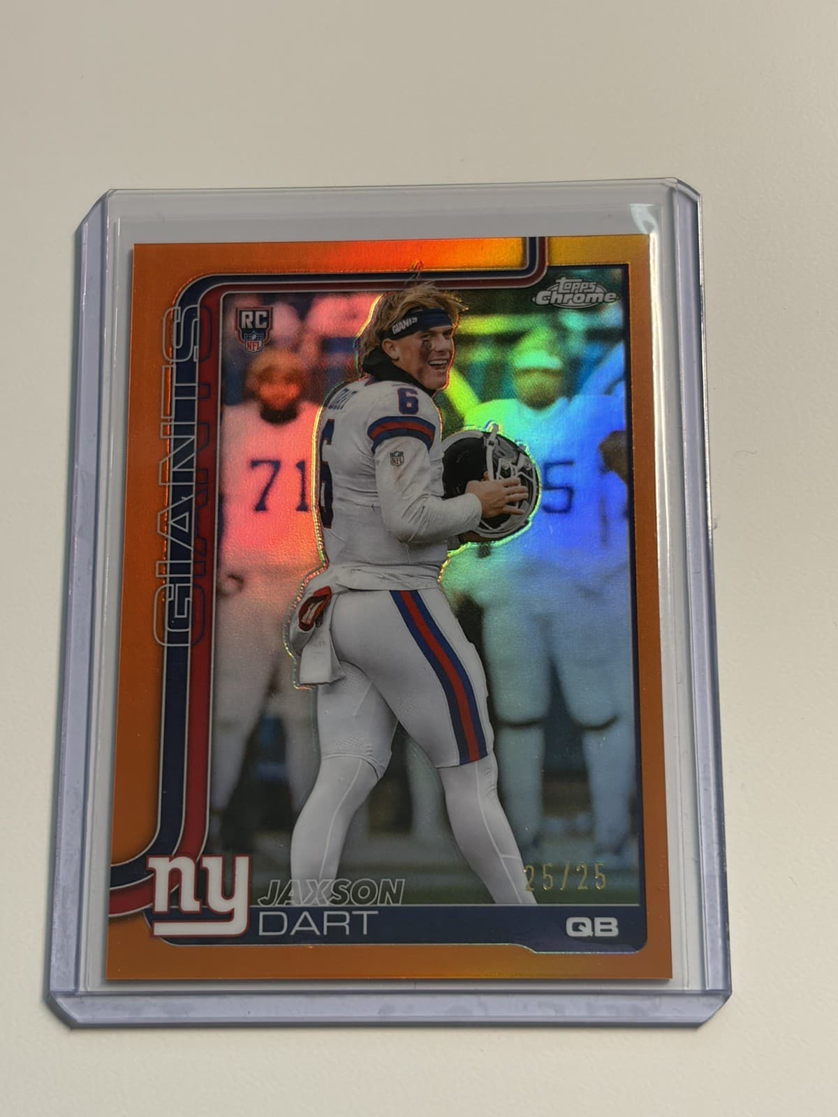 Jaxson Dart 2025 Topps Chrome Image Variation True Orange Refractor 25/25 #306