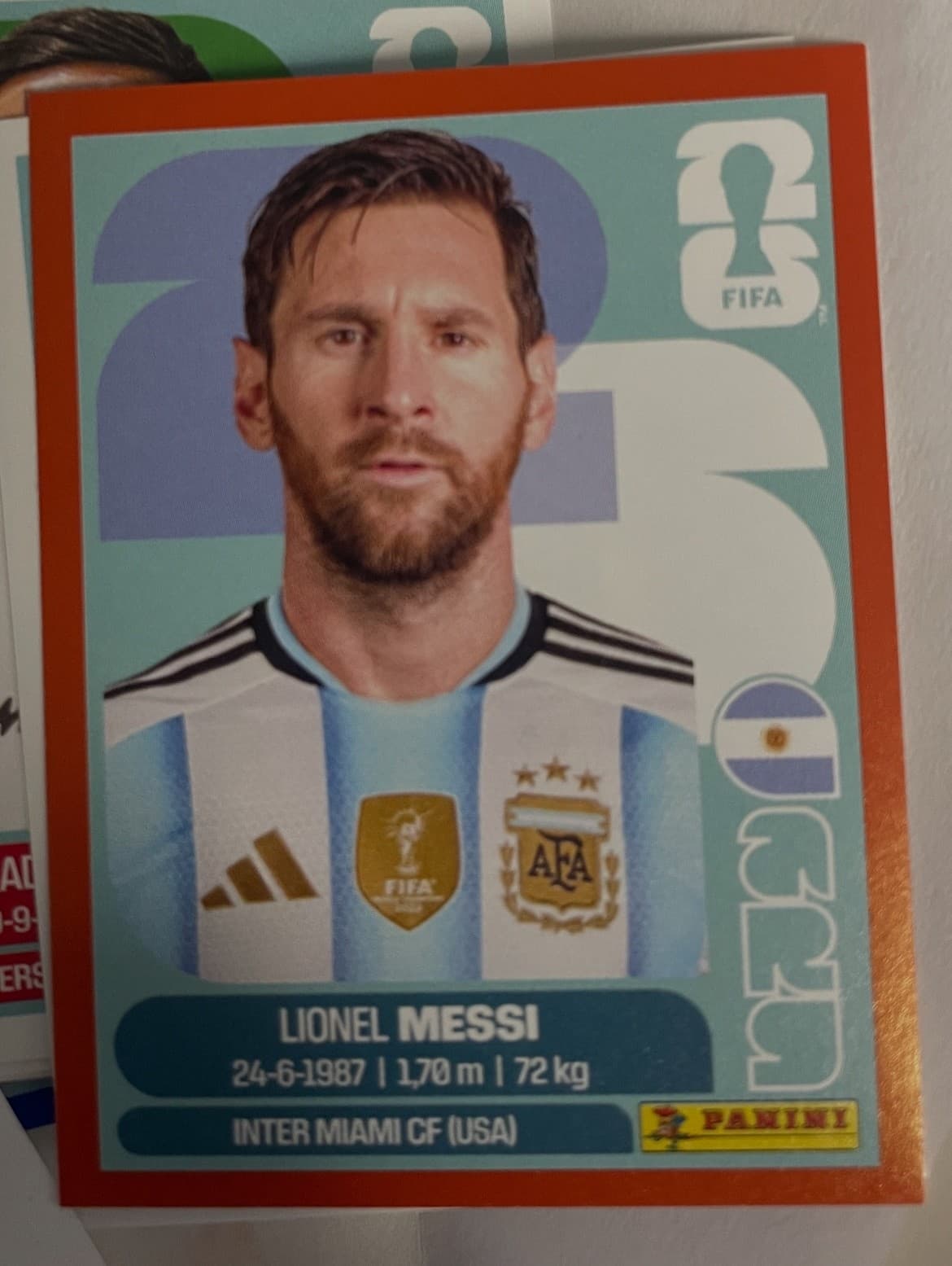 Lionel Messi RED #ARG17 2026 Panini FIFA World Cup sticker collection