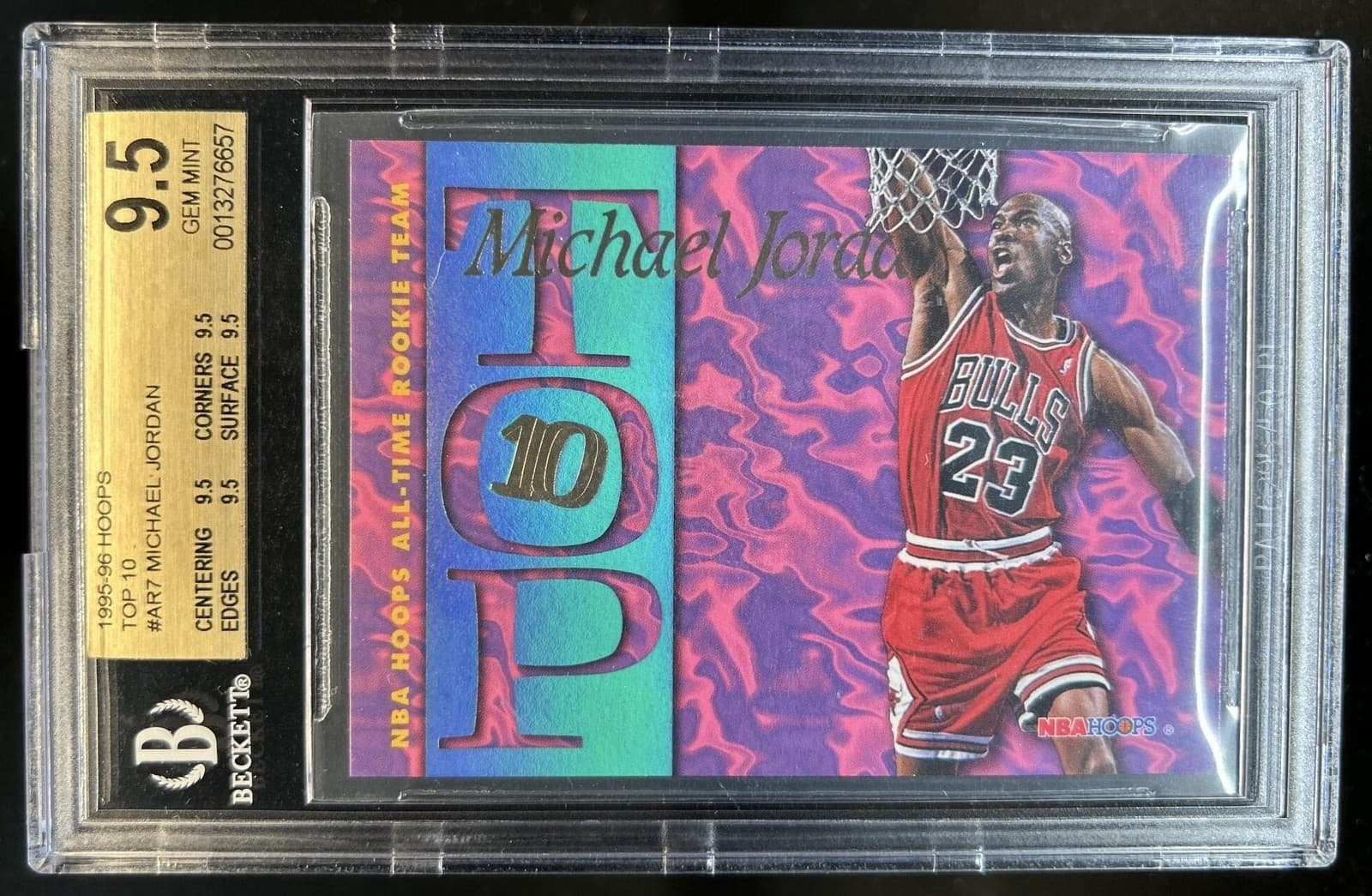 1995-96 Hoops Michael Jordan Top Ten #AR7 Bulls BGS 9.5 GEM MINT