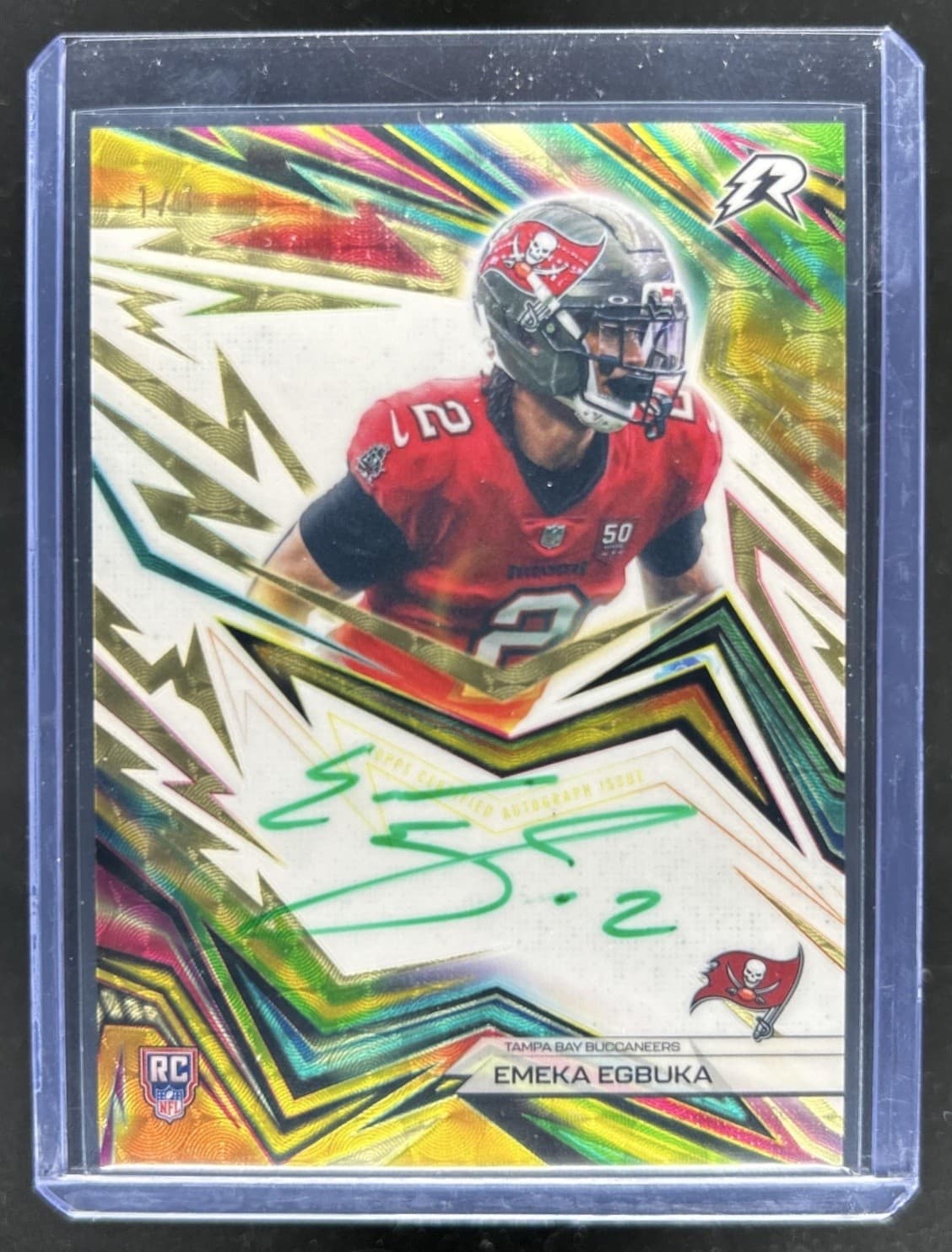 2025 Topps Resurgence Emeka Egbuka Neon Initiates Auto RC SuperFractor SP #1/1