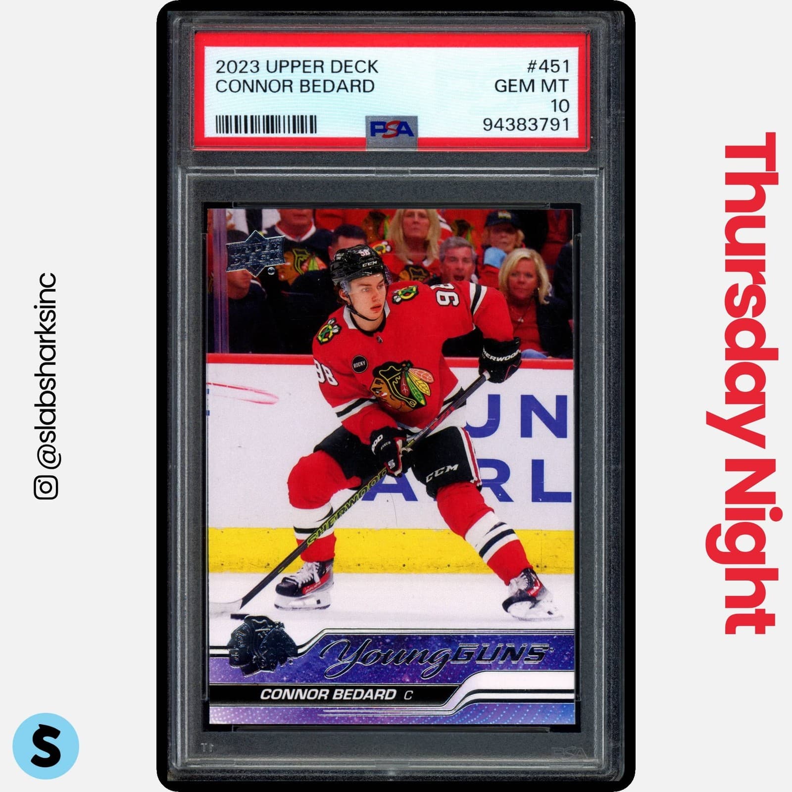2023 Upper Deck #451 Connor Bedard Young Guns Rc Rookie Psa 10