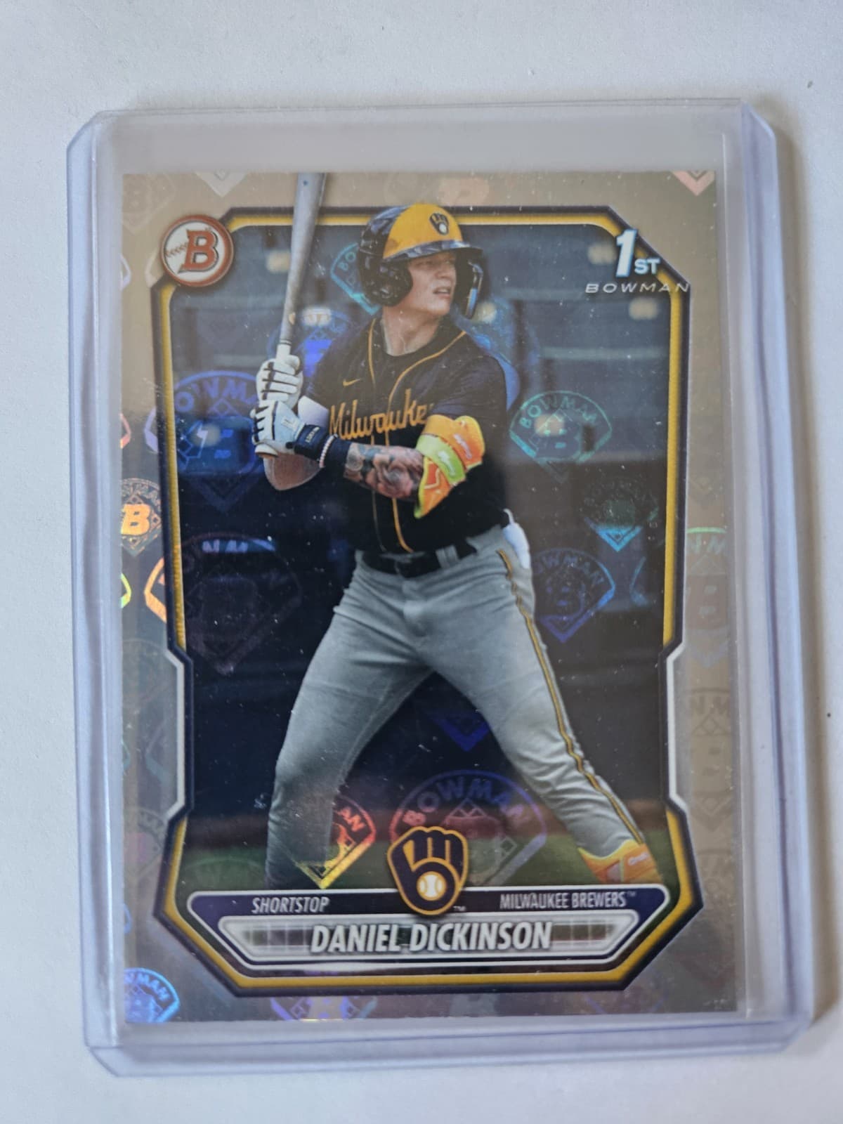2026 Bowman Baseball Daniel Dickinson 1st Paper Bowman Logo Pattern Border SP