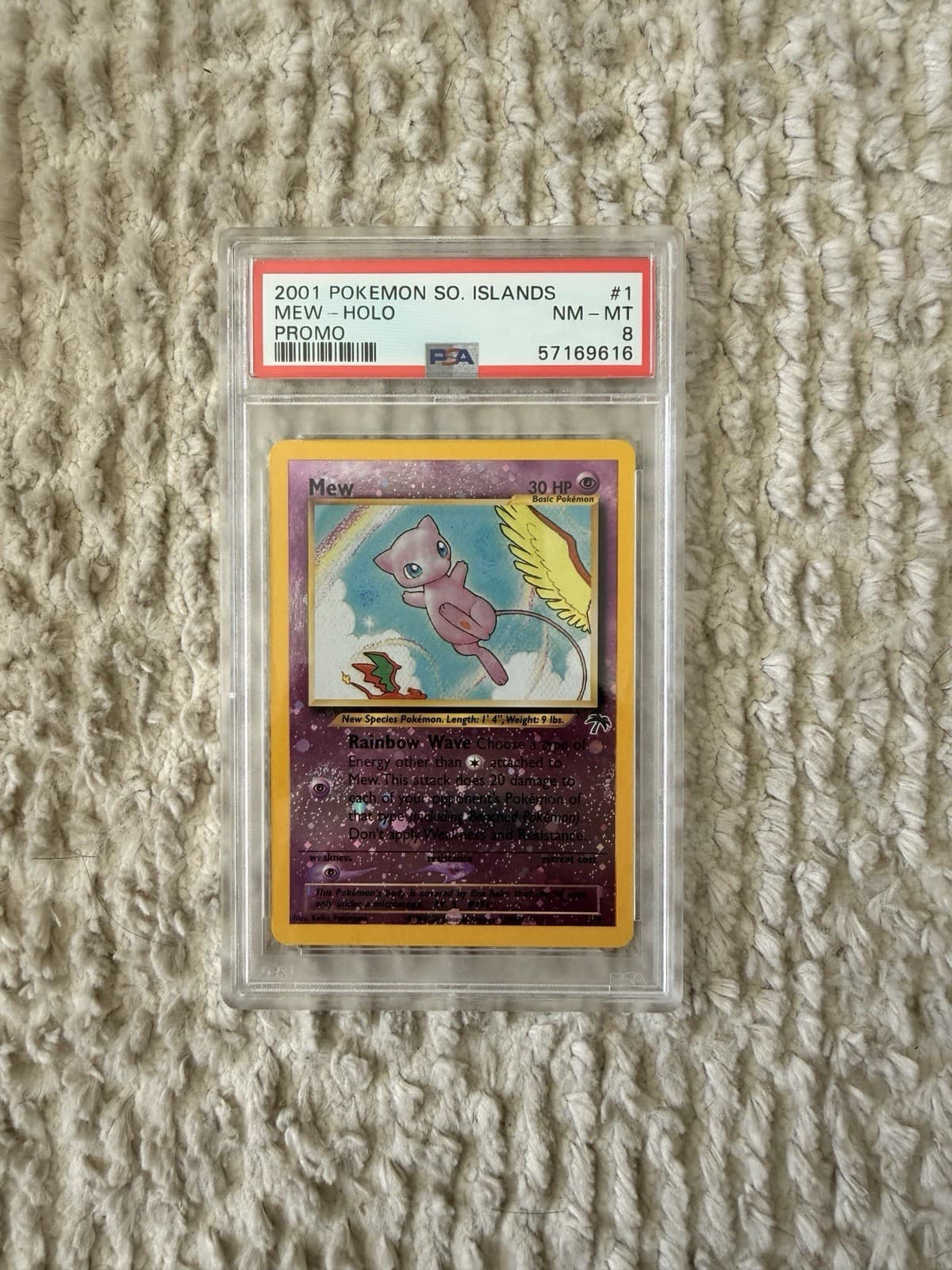 2001 Pokemon Southern Islands Promo #1 Mew-Holo Psa 8