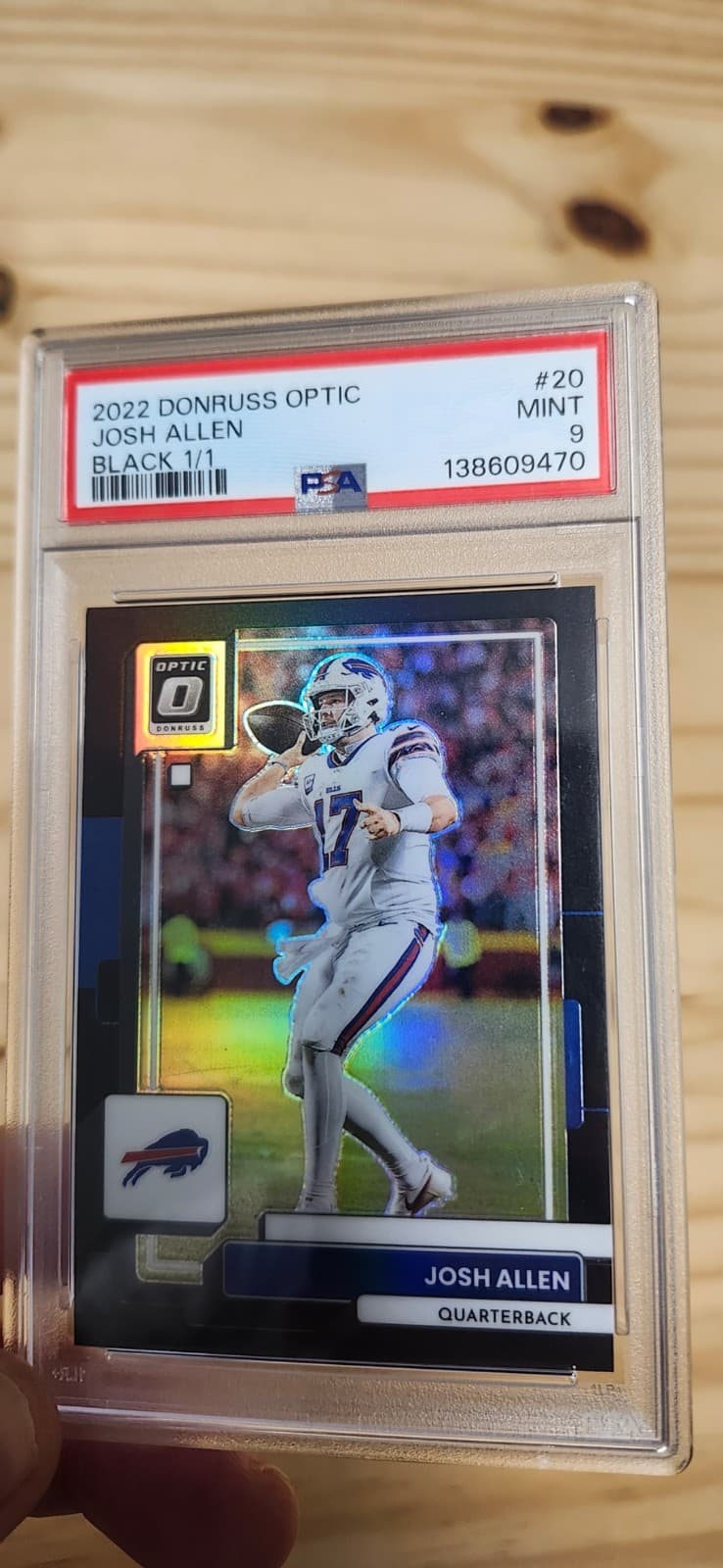 2022 Donruss Optic Black True 1/1 Josh Allen