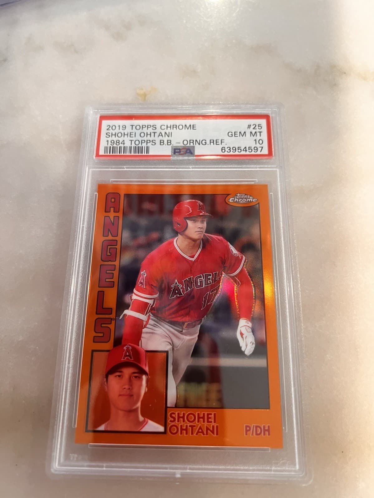 2019 Topps Chrome Shohei Ohtani 1984 Tribute Orange /25 PSA 10 POP4!