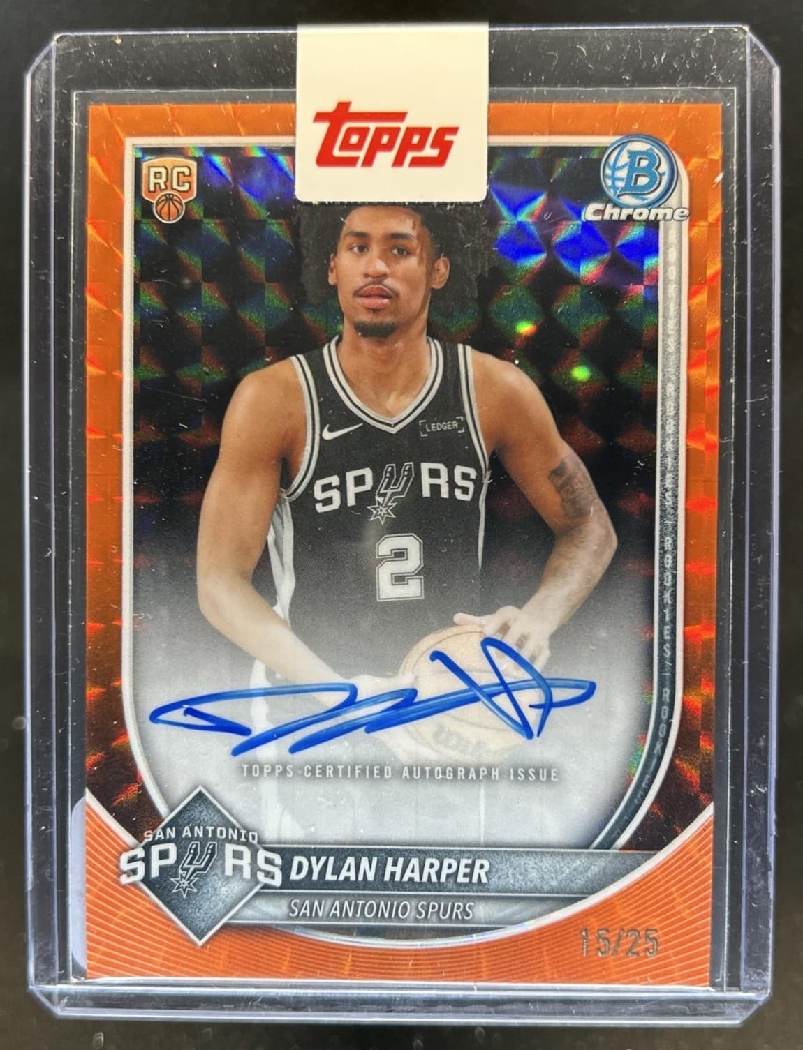 2025-26 Bowman Dylan Harper Chrome Auto RC Orange Geometric #/25 PSA 10 GEM MINT