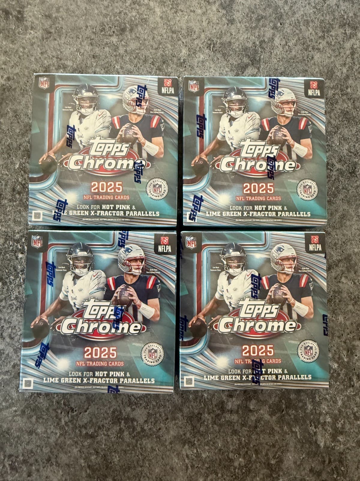 2025 Topps Chrome Football Mega Box Lot of 4 Brand New Sealed Nfl Boxes