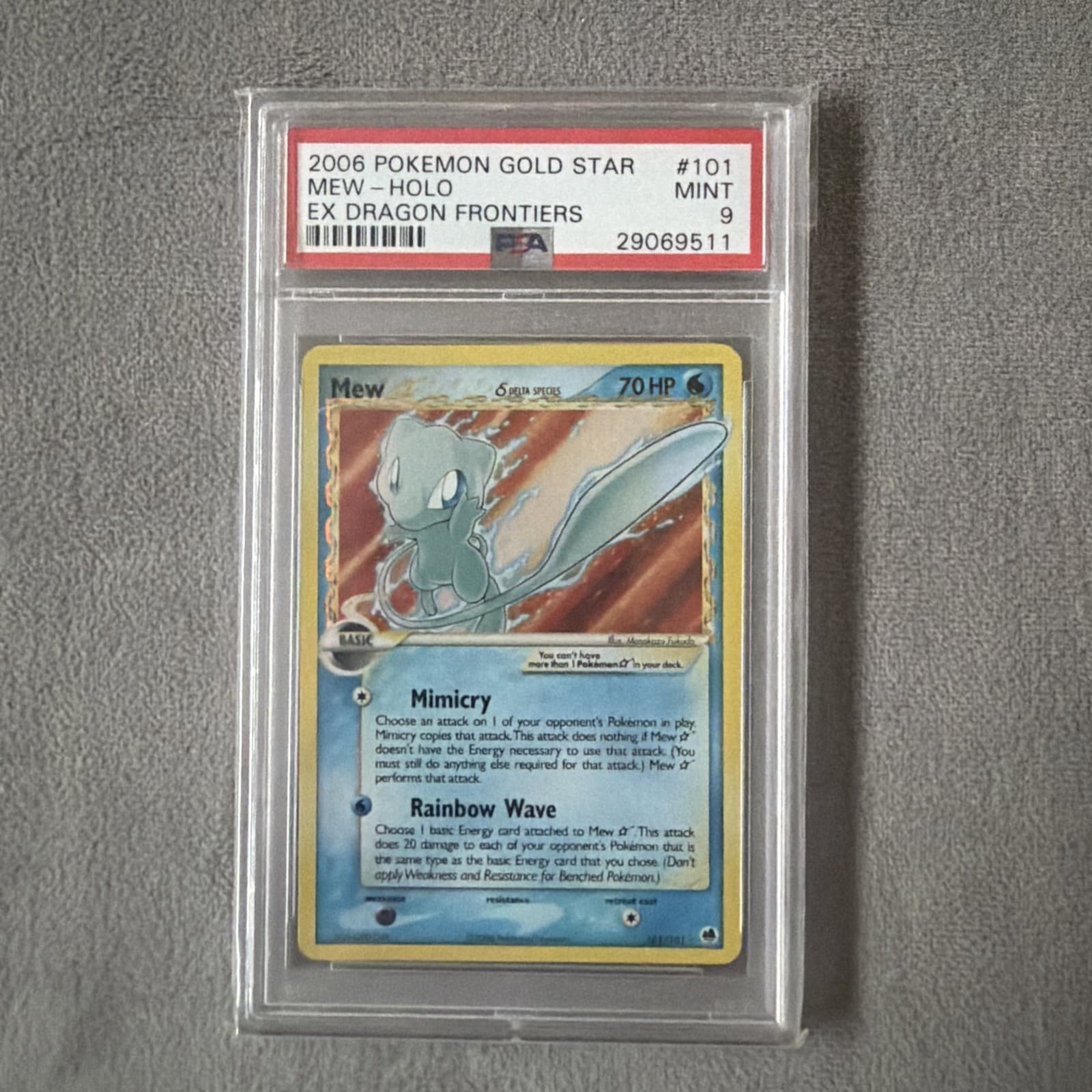 2006 Pokemon Mew Gold Star Ex Dragon Frontiers #101 PSA 9 MINT