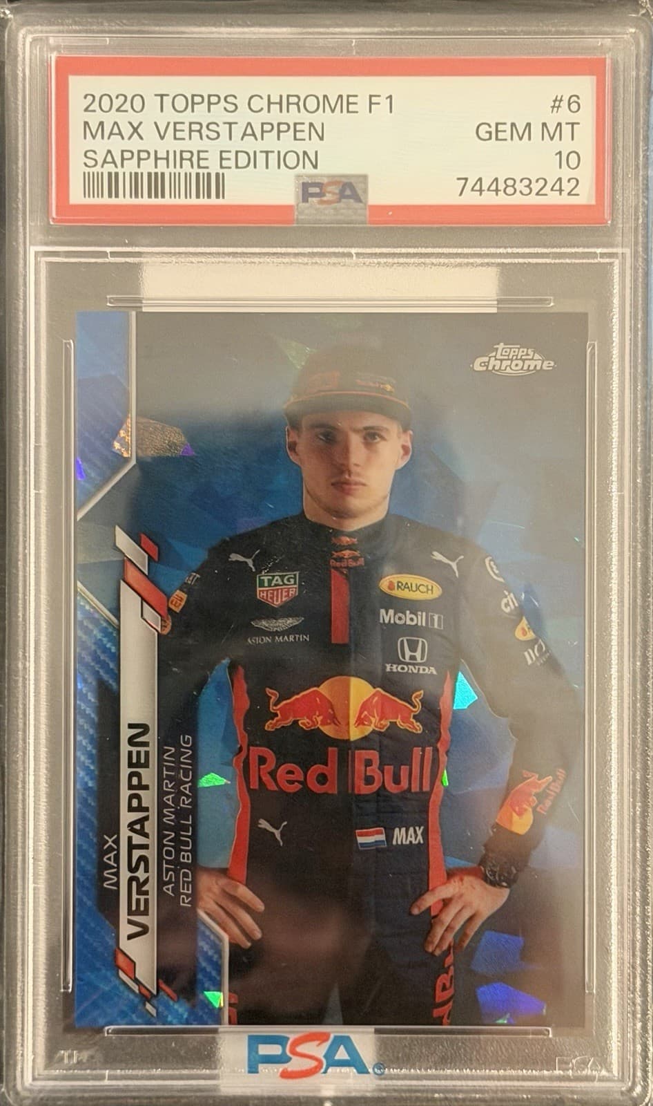 2020 Topps Chrome Sapphire Edition Max Verstappen #6 PSA 10