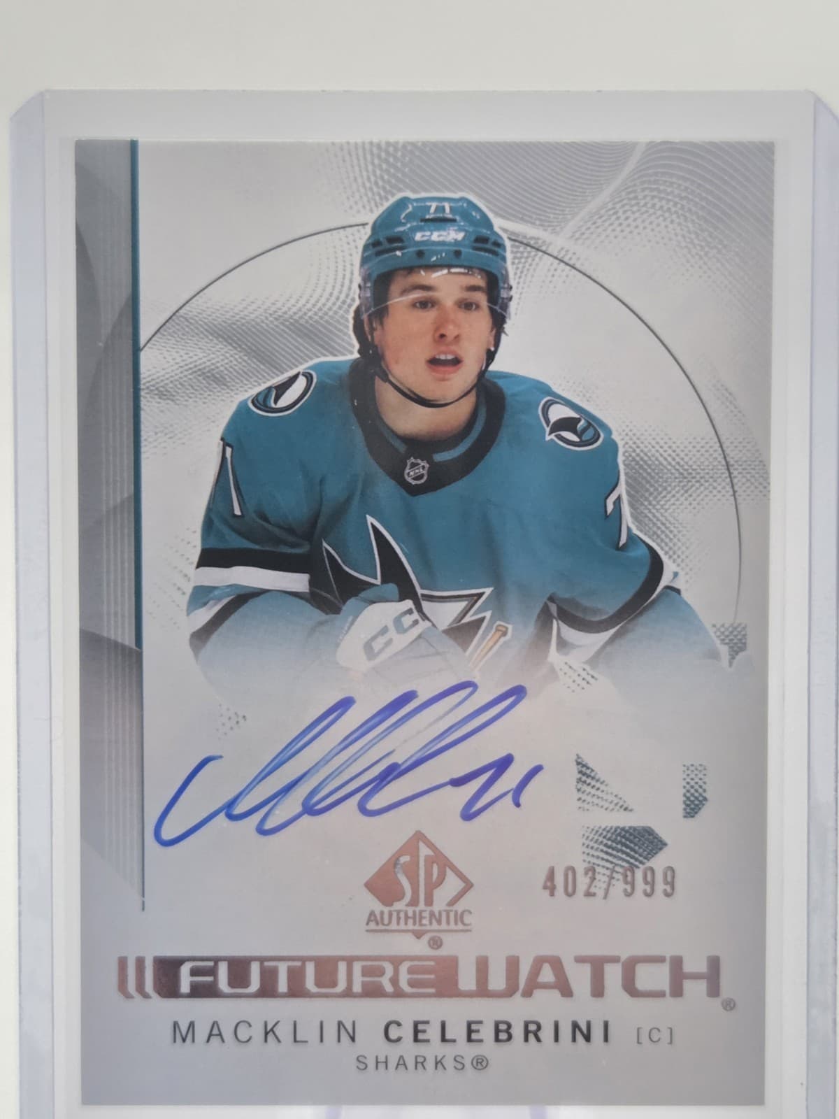 2024-25 sp authentic #184 Macklin Celebrini future watch auto 402/999🔥🔥🔥☄️☄️⚡