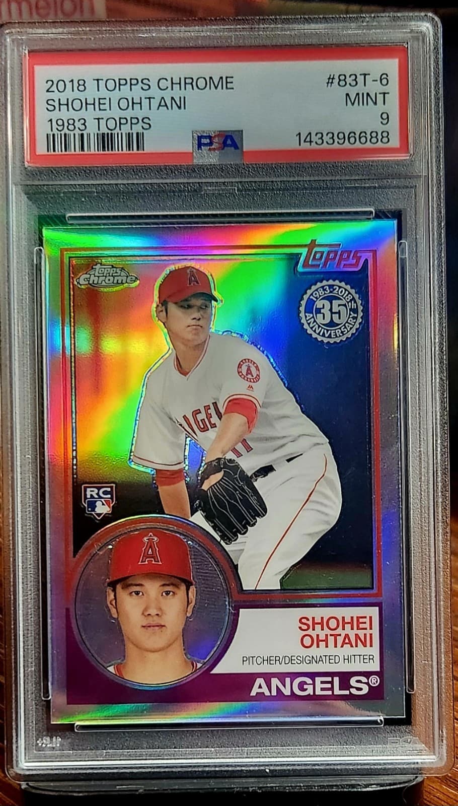 SHOHEI OHTANI #83T-6 2018 TOPPS CHROME 1983 TOPPS REFRACTOR RC PSA 9