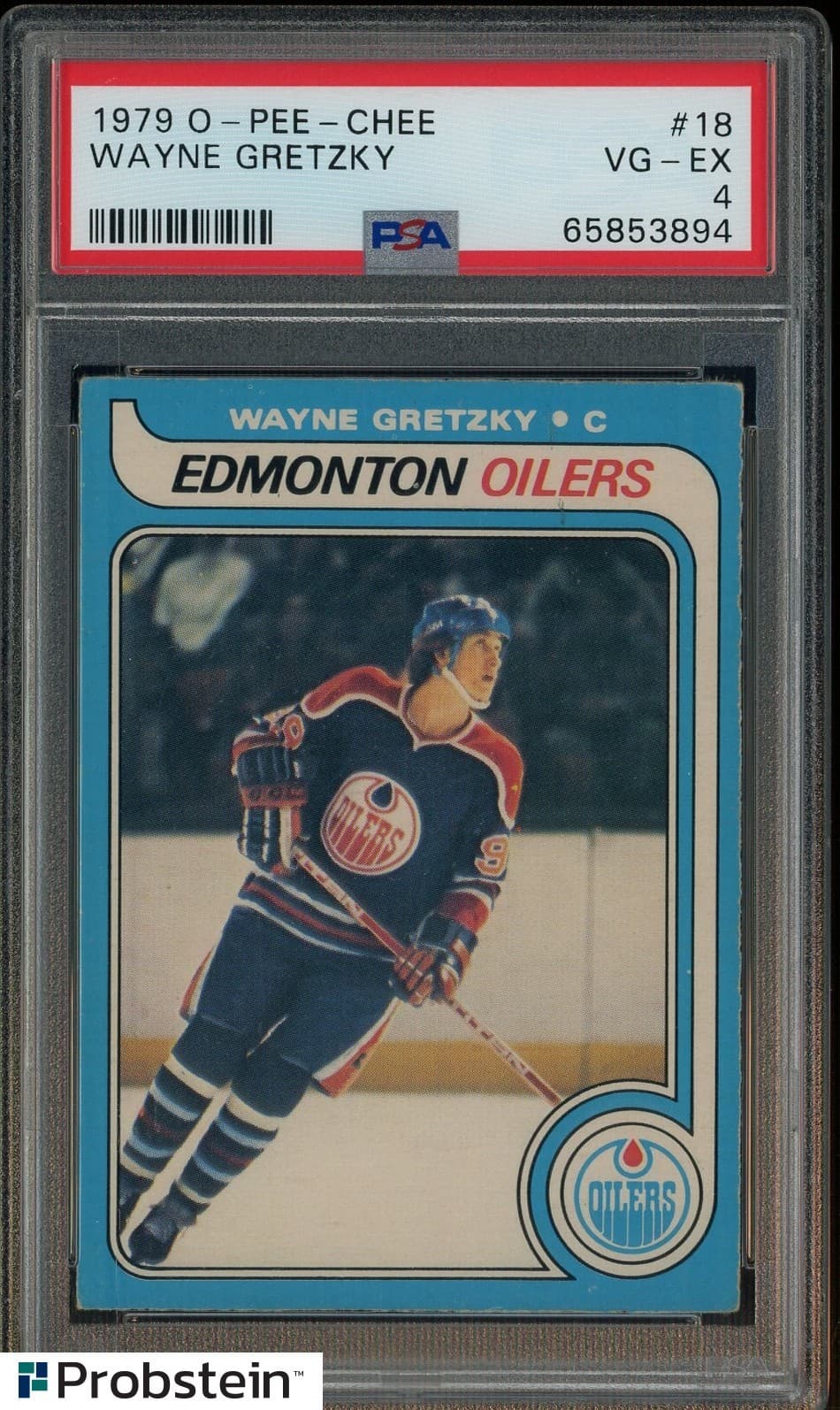 1979-80 O-PEE-CHEE OPC Hockey #18 Wayne Gretzky RC Rookie HOF PSA 4 VG-EX