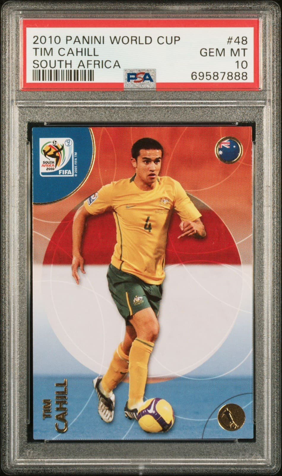 Tim Cahill 2010 Panini World Cup South Africa 48 PSA 10 Socceroos