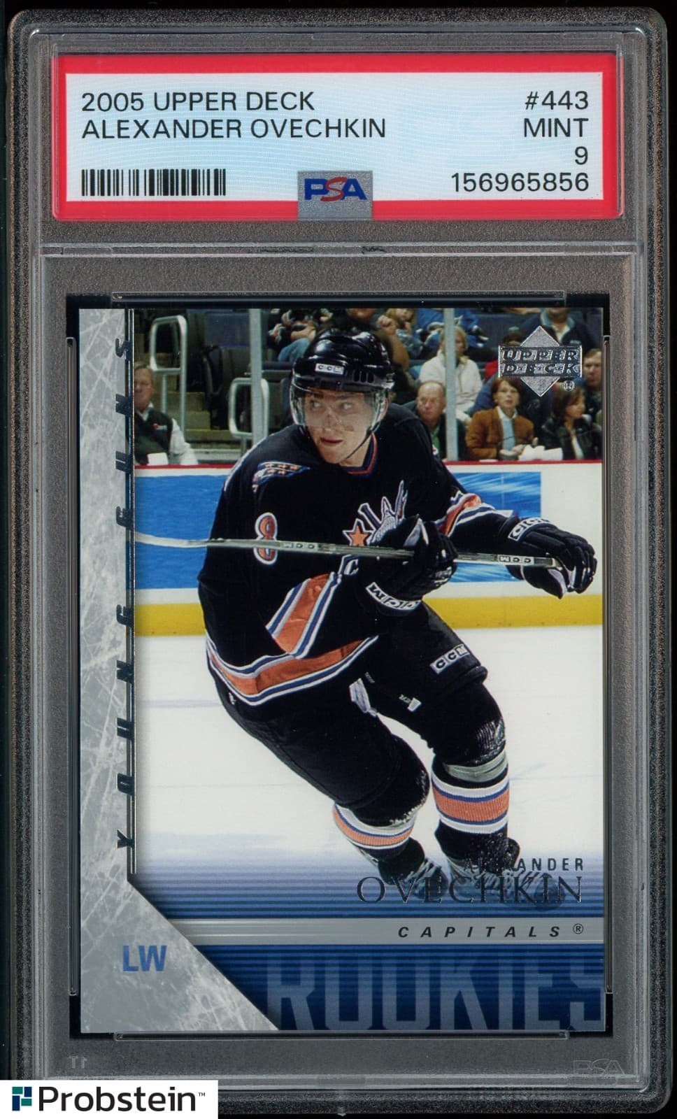 2005-06 Upper Deck Hockey Young Guns #443 Alexander Ovechkin RC Rookie PSA 9
