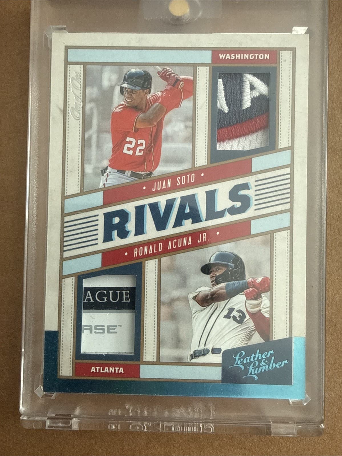 2019 Panini Leather & Lumber - Rivals Materials Ronald Acuña Jr., Juan Soto 1/1