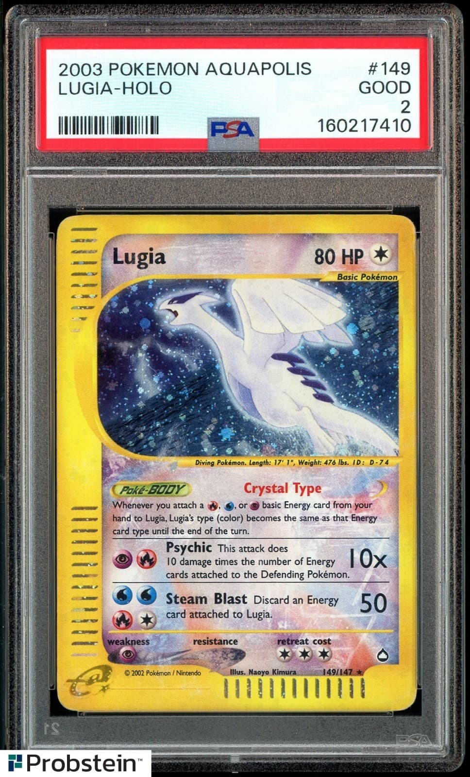 2003 Pokemon Aquapolis #149 Lugia Holo PSA 2 GD