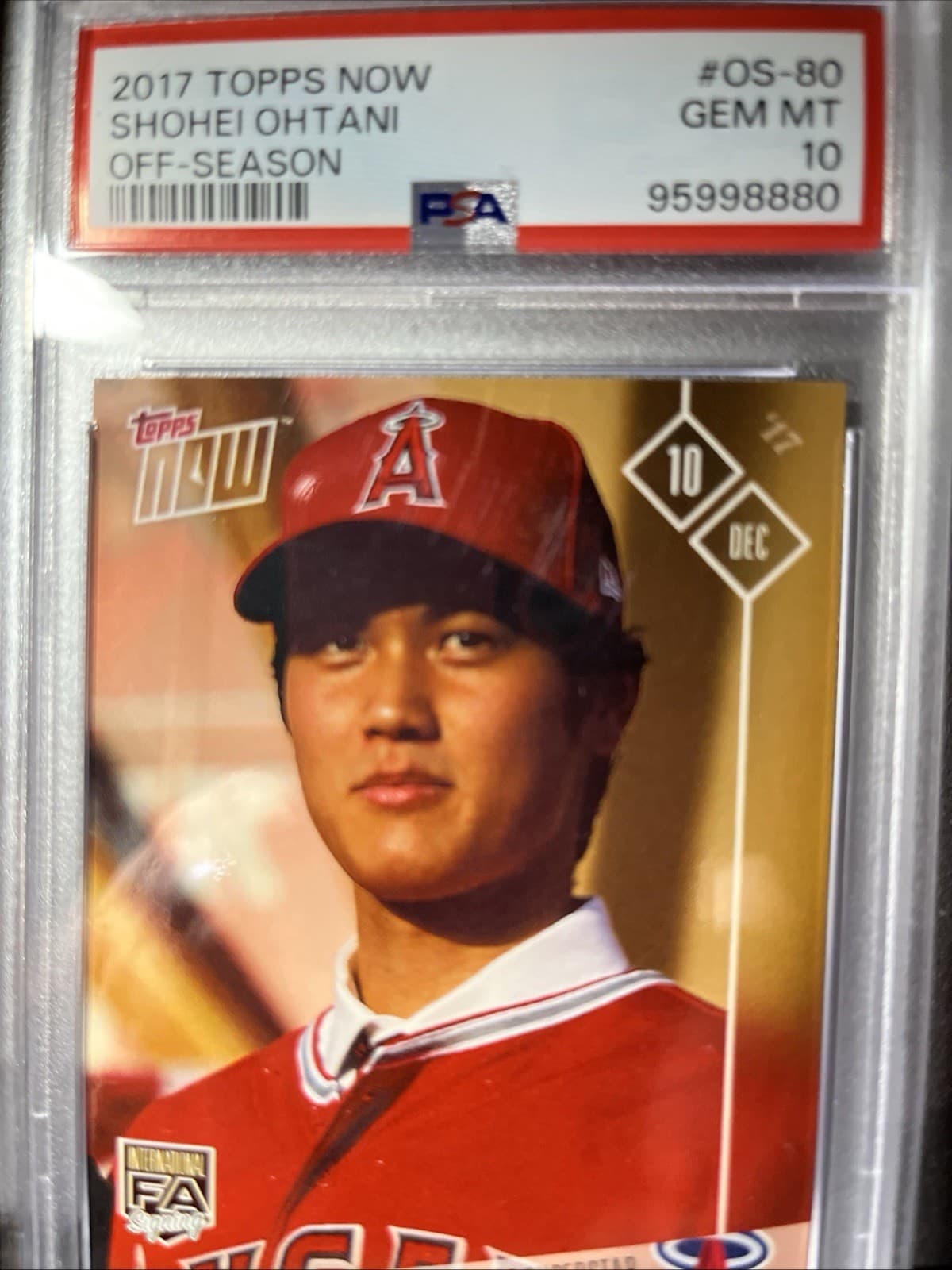 PSA 10 SHOHEI OTANI OHTANI 2017 TOPPS NOW Free Agent Signing Rookie RC GEM MINT