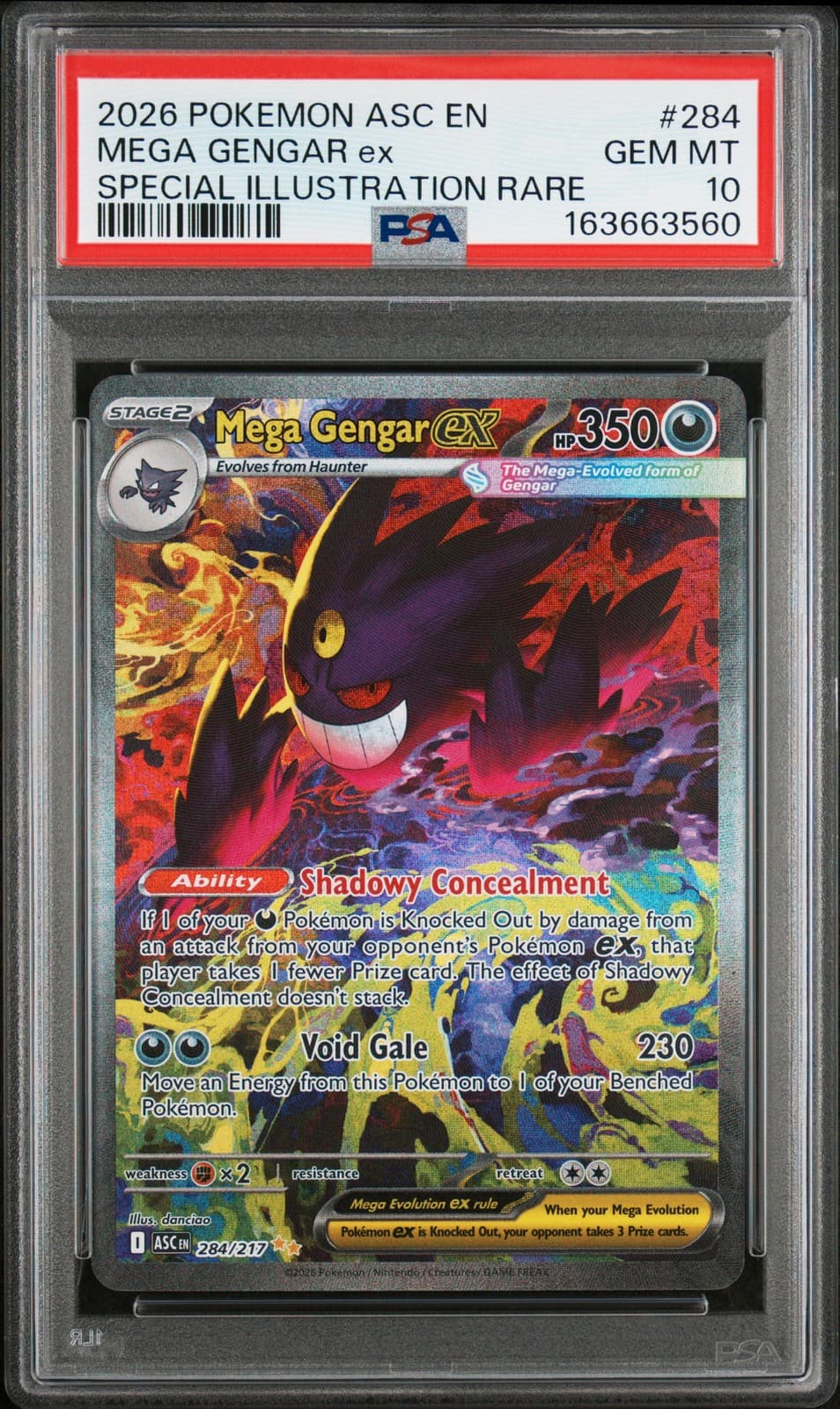 Pokemon Mega Gengar EX Ascended Heroes 284 Special Illustration Rare PSA 10