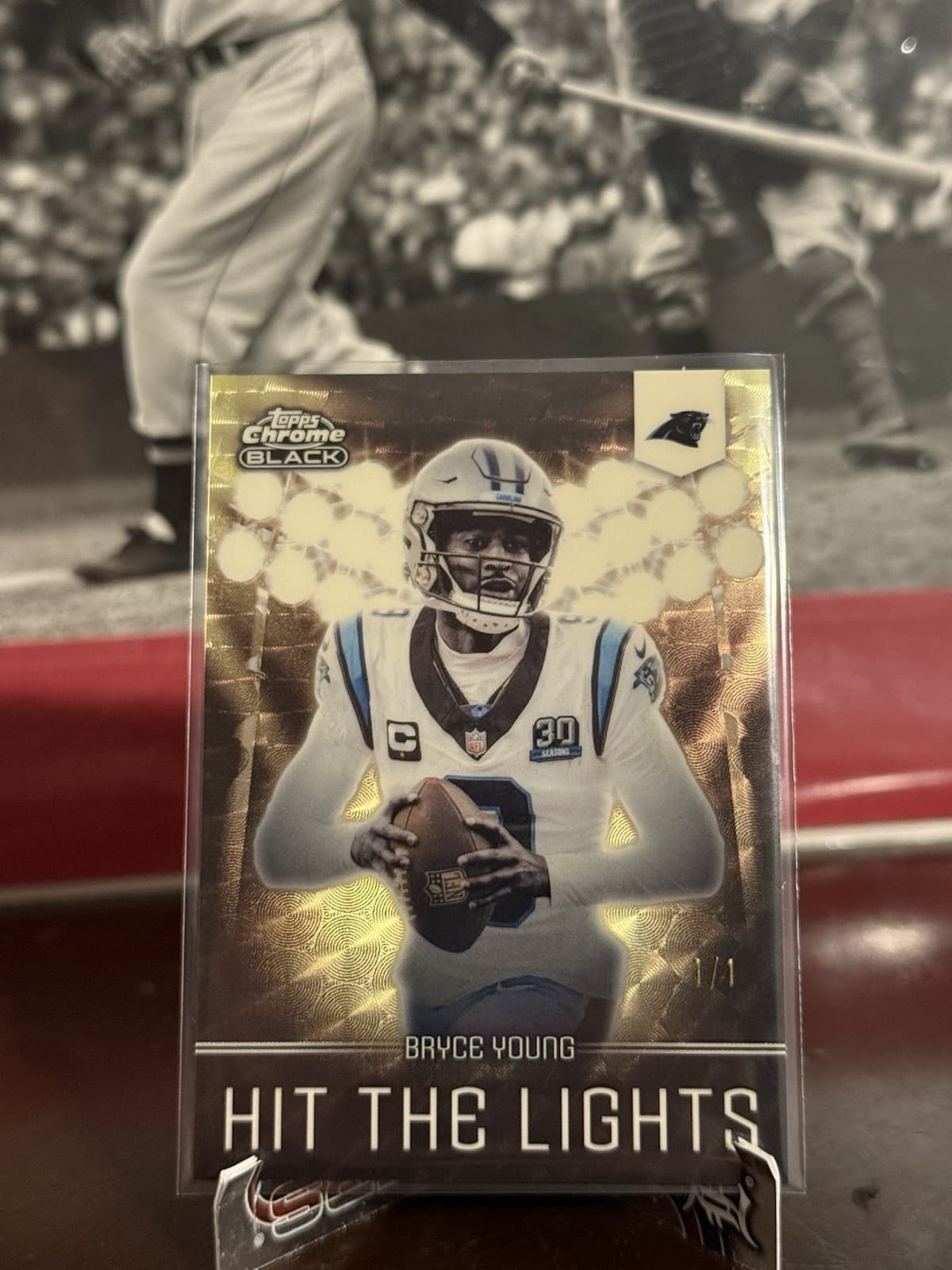 2025 Topps Chrome Black Bryce Young HIT THE LIGHTS SUPERFRACTOR 1/1