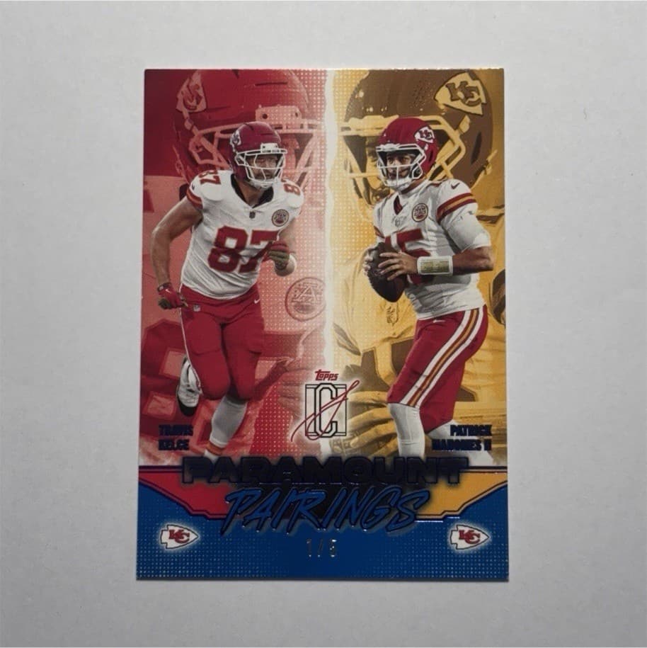 Topps Signature Blue 1/5 Paramount Pairings Patrick Mahomes/Travis Kelce