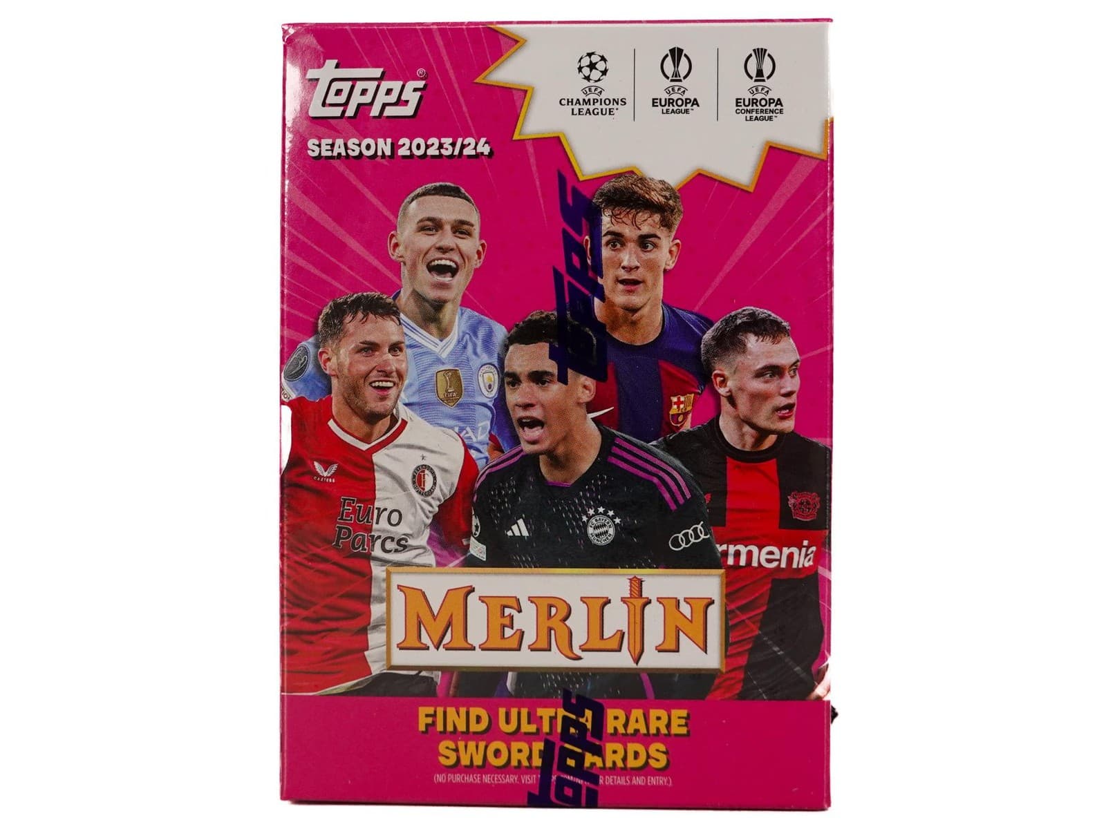 2023/24 TOPPS CHROME MERLIN UEFA CLUB COMPETITIONS SOCCER 7-PACK BLASTER BOX
