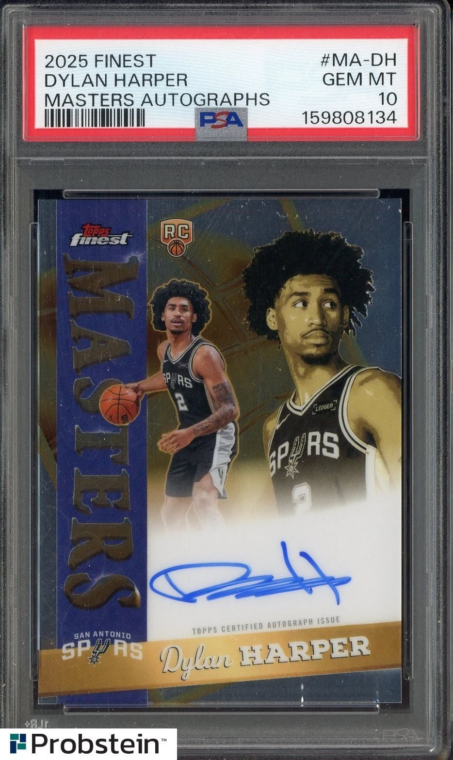 2025 Topps Finest Masters Dylan Harper Spurs RC Rookie AUTO PSA 10 GEM MINT