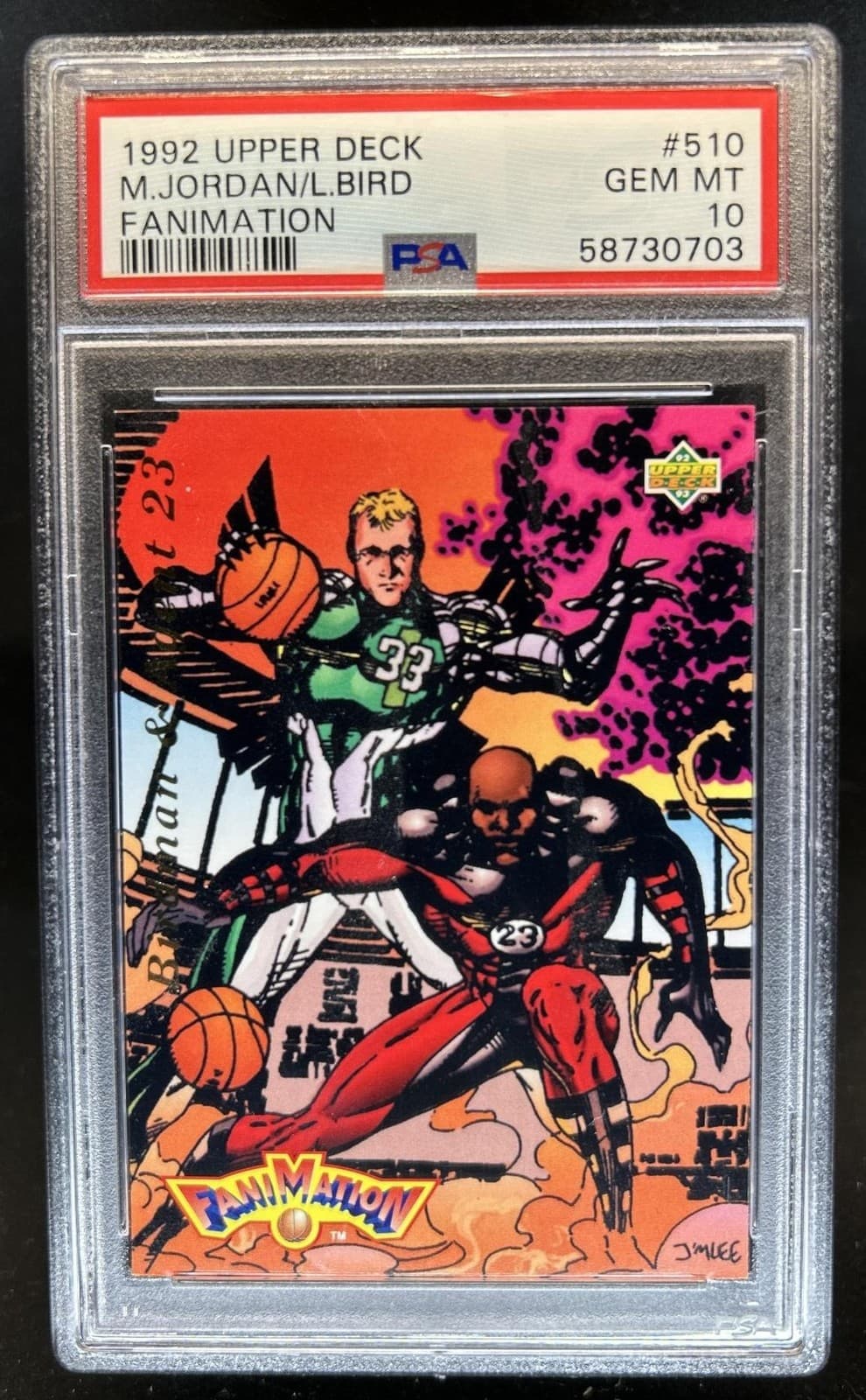 1992-93 Upper Deck Larry Bird Michael Jordan Fanimation #510 PSA 10 GEM MINT