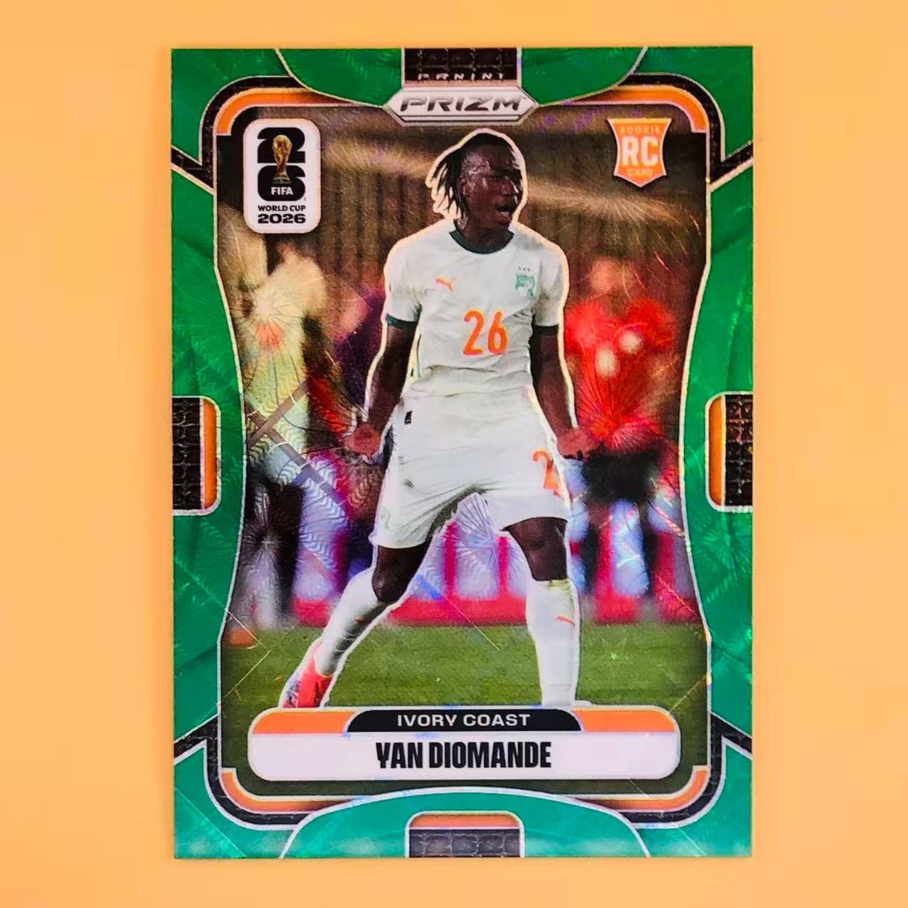 5/5 ≈1/1 2026 Panini Prizm FIFA World Cup Yan Diomande #257 RC Green Celestial