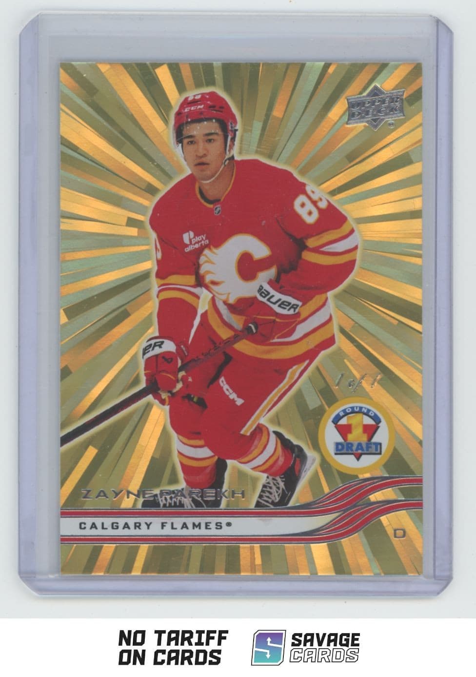 2025-26 Upper Deck 1st Round Draft RC Gold Outburst Zayne Parekh 1/1 #749