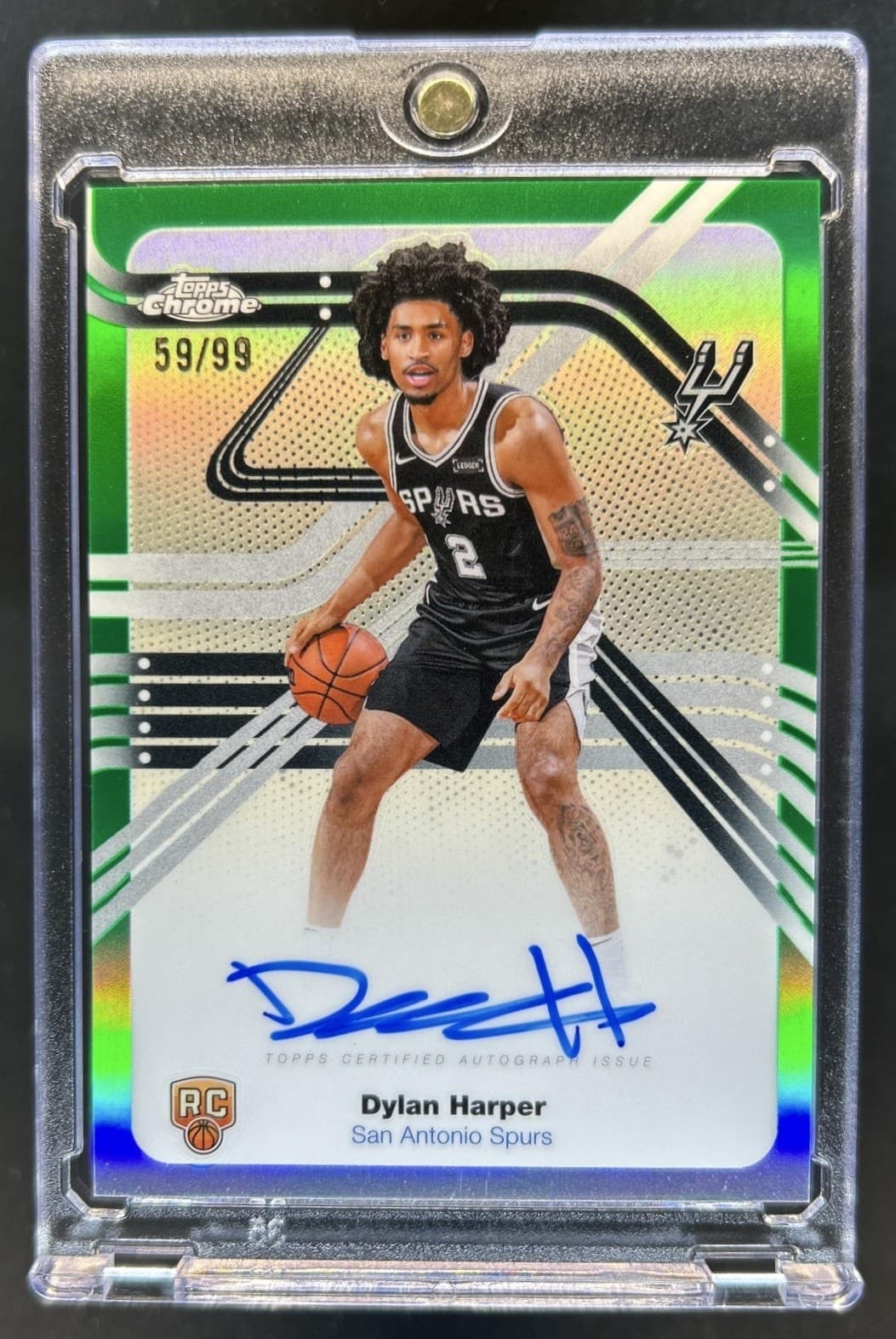 2025-26 Topps Chrome Dylan Harper Next Stop RC Refractor Green Auto #/99