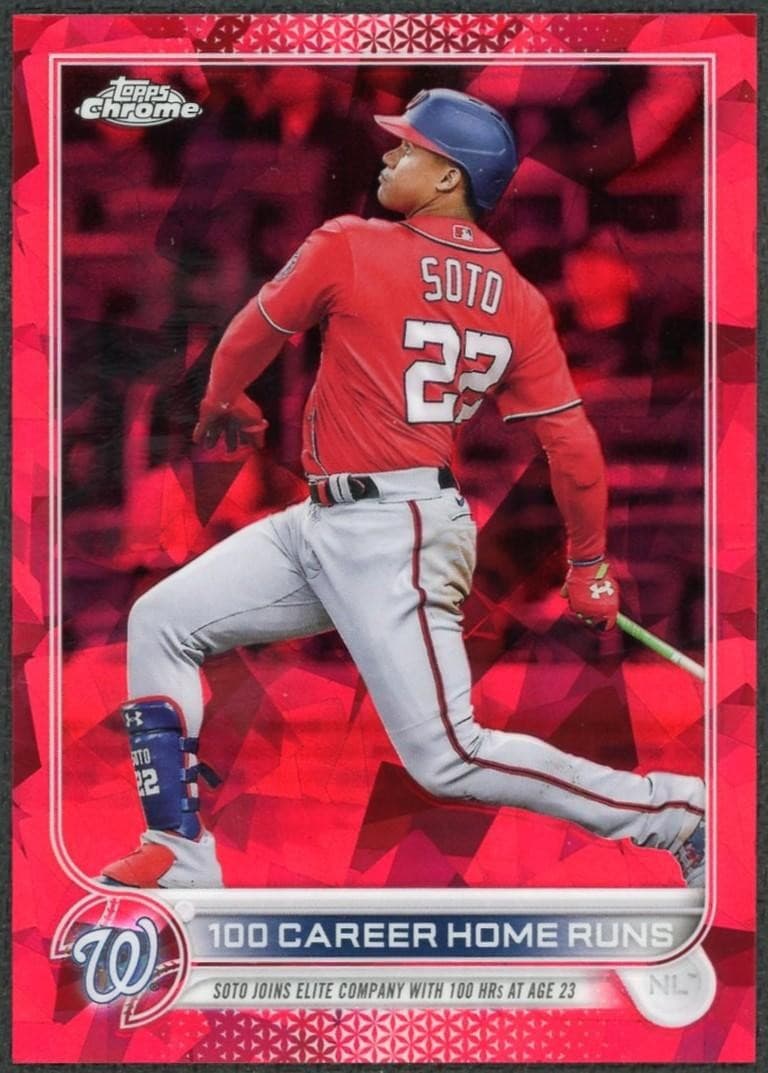 2022 Topps Chrome Update Sapphire Juan Soto 100 Career HRs Red /5 #US68