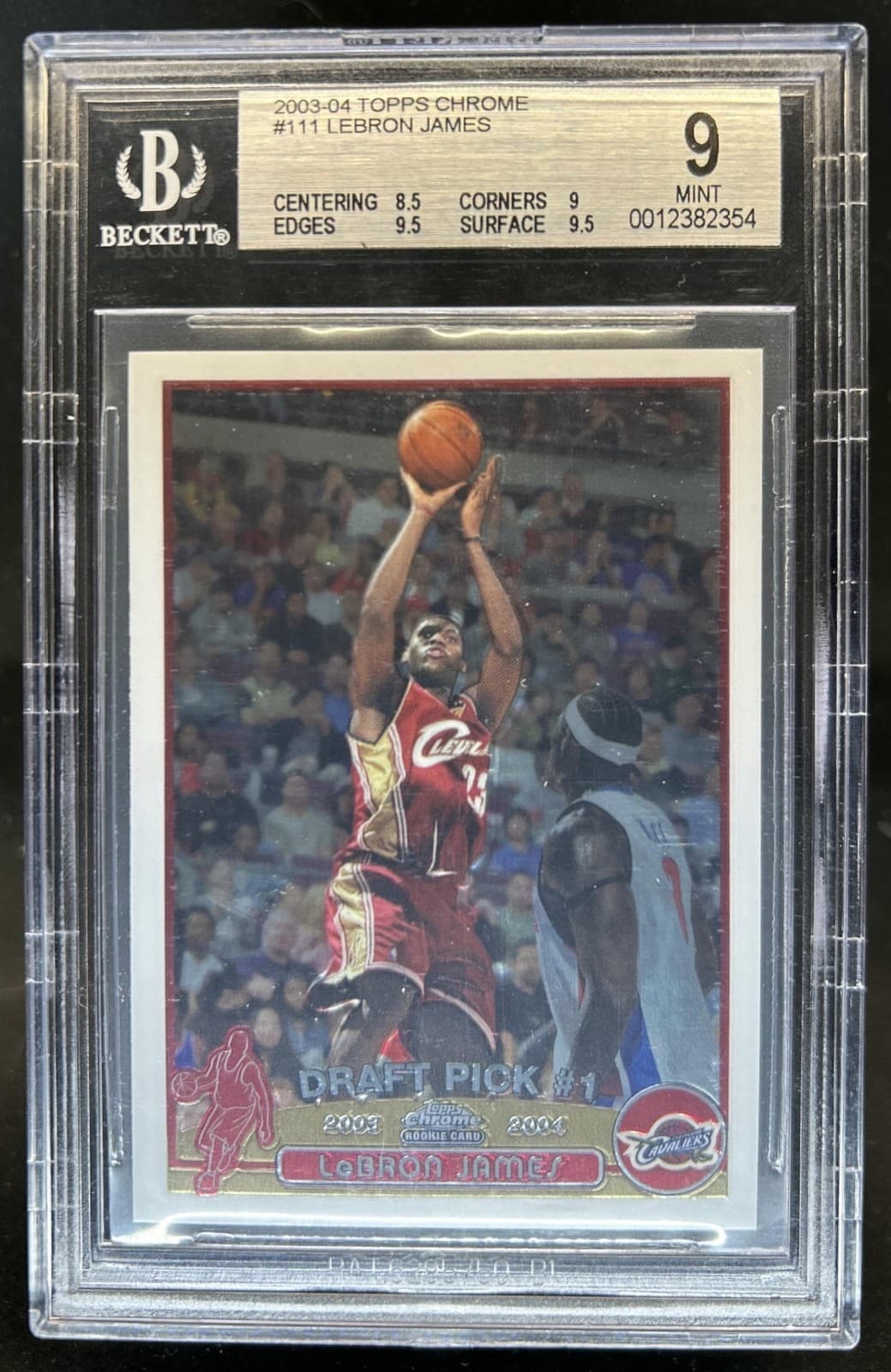 2003-04 Topps Chrome Lebron James Rookie RC #111 Cavaliers BGS 9