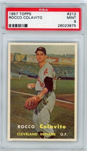 1957 TOPPS Baseball #212 ROCCO COLAVITO Rookie PSA 9! Low Pop!