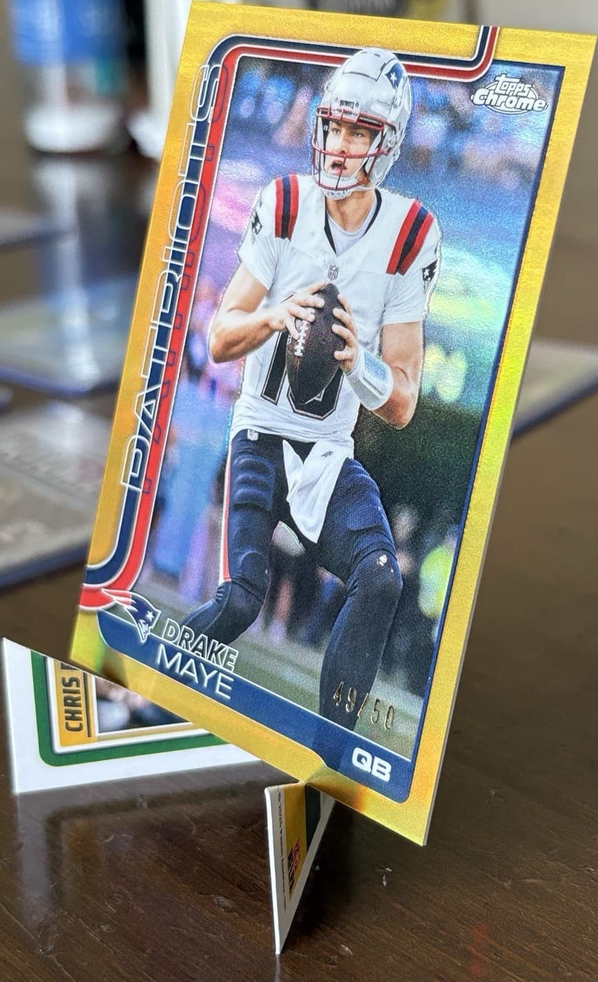 2025 Topps Chrome Drake Maye New England Patriots Serial Numbered /50 #207