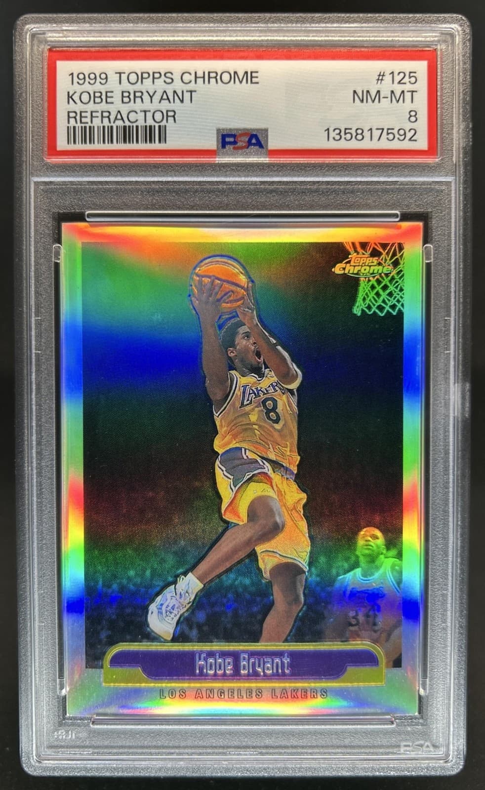 1999-00 Topps Chrome Kobe Bryant Refractor #125 Lakers PSA 8