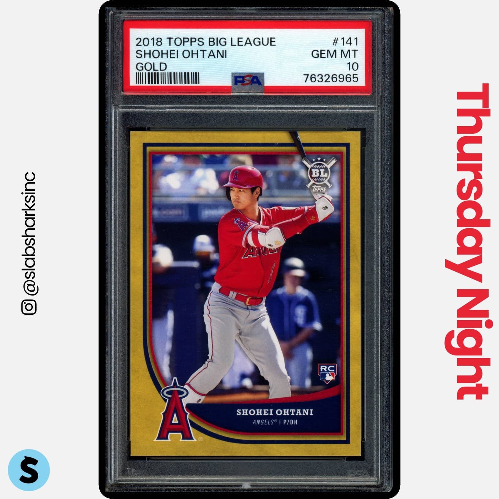 2018 TOPPS BIG LEAGUE #141 SHOHEI OHTANI GOLD RC ROOKIE PSA 10