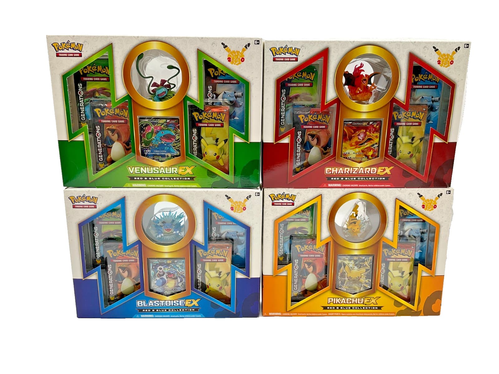 Pokemon TCG Red & Blue Collection Box 20th Anniversary Generations SET of (4)