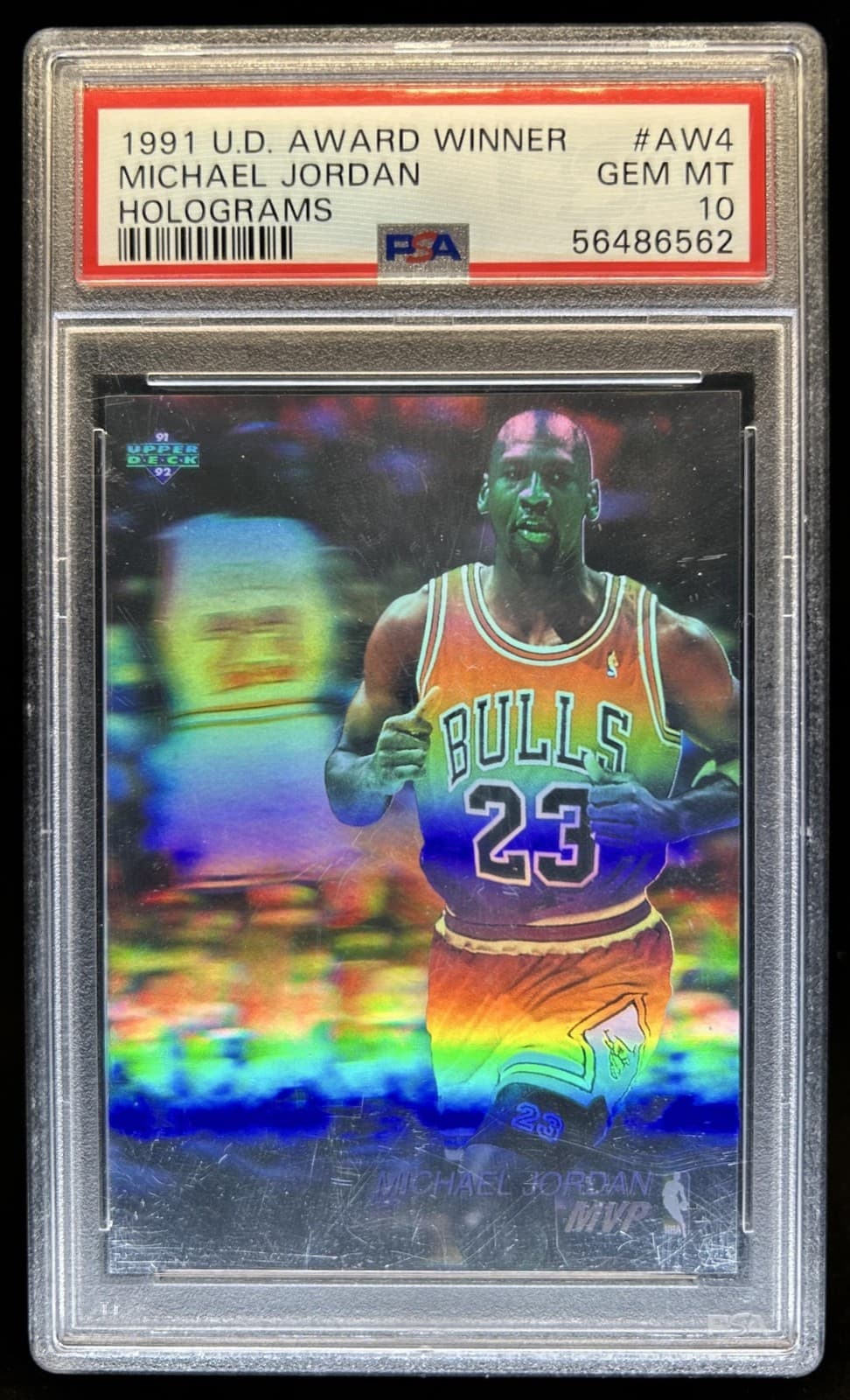 1991-92 Upper Deck Michael Jordan Award Winner Holograms #AW4 Bulls PSA 10