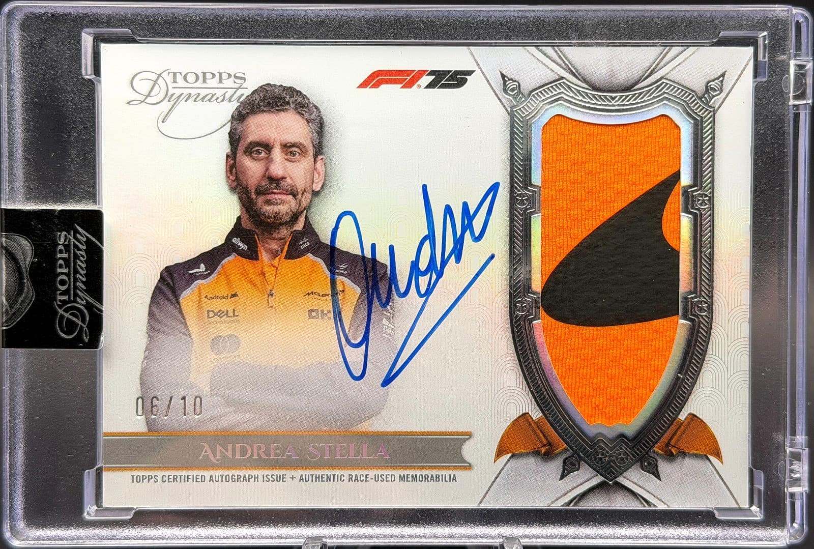 2025 Topps Dynasty Formula 1 Andrea Stella Patch Autograph Card DAP-AST