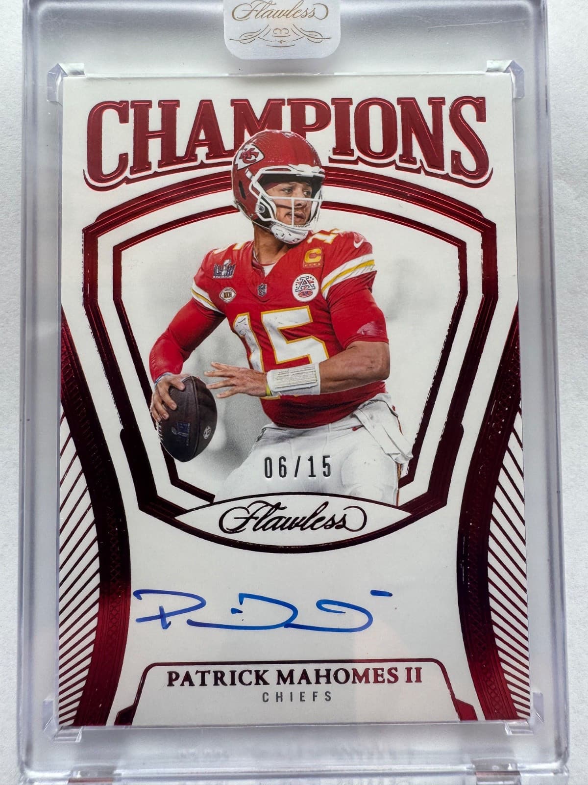 2025 PANINI FLAWLESS PATRICK MAHOMES II CHAMPIONS AUTOGRAPH /15 CHIEFS NFL