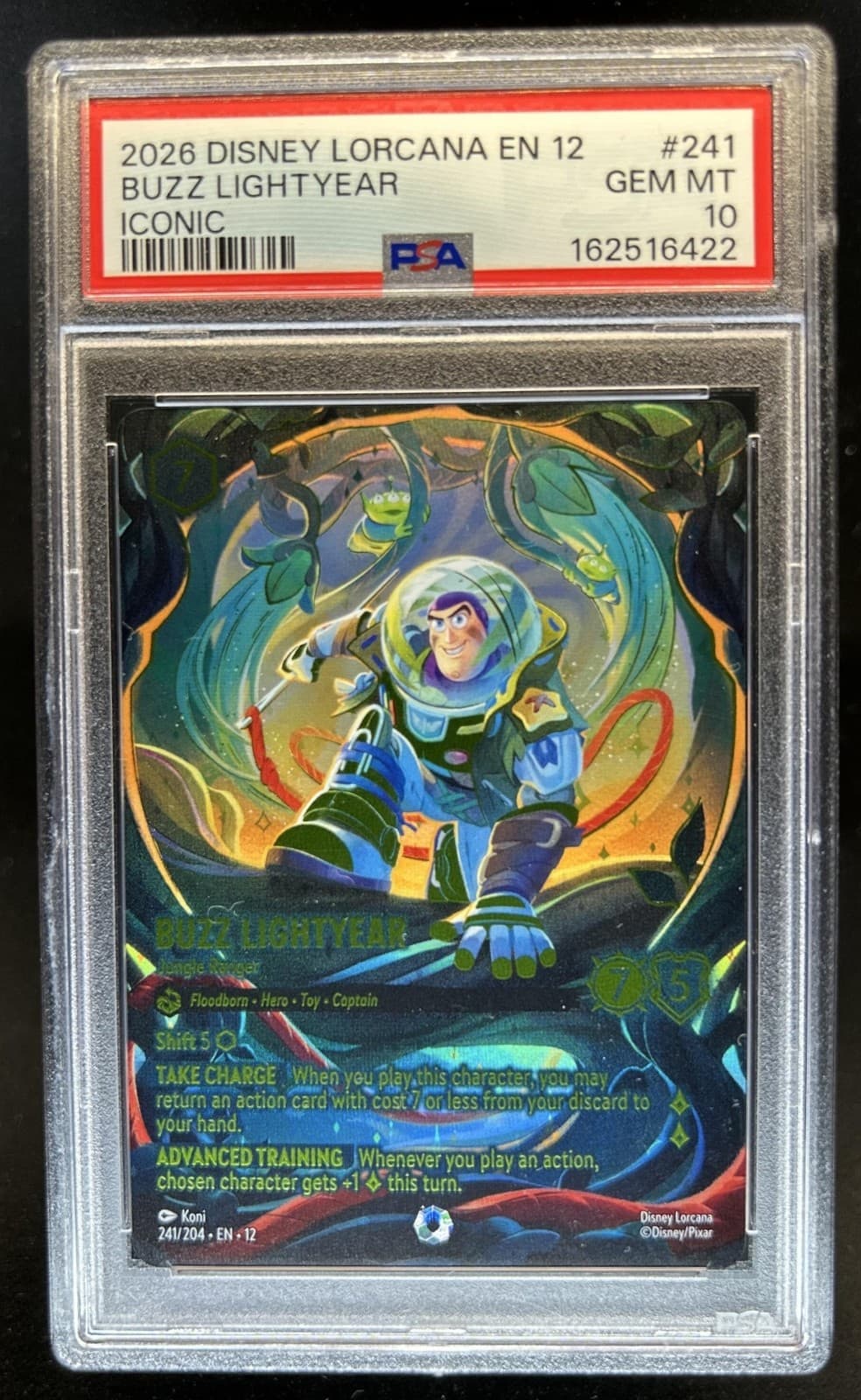 2026 Disney Lorcana: Buzz Lightyear Jungle Ranger Iconic #241/204 PSA 10