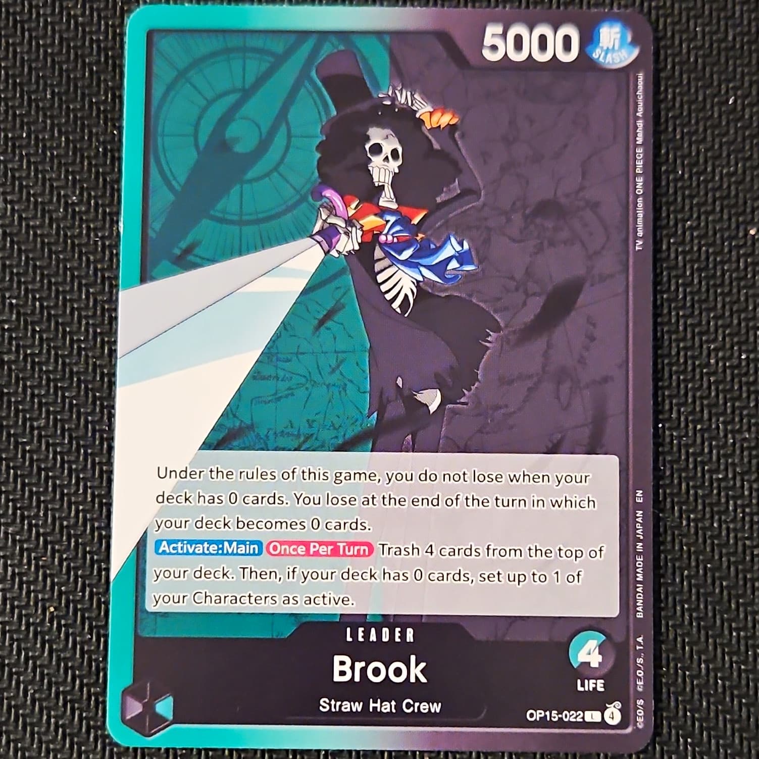 Bandai One Piece Card Game Brook Leader OP05-022 Alt Art English 5000 Power