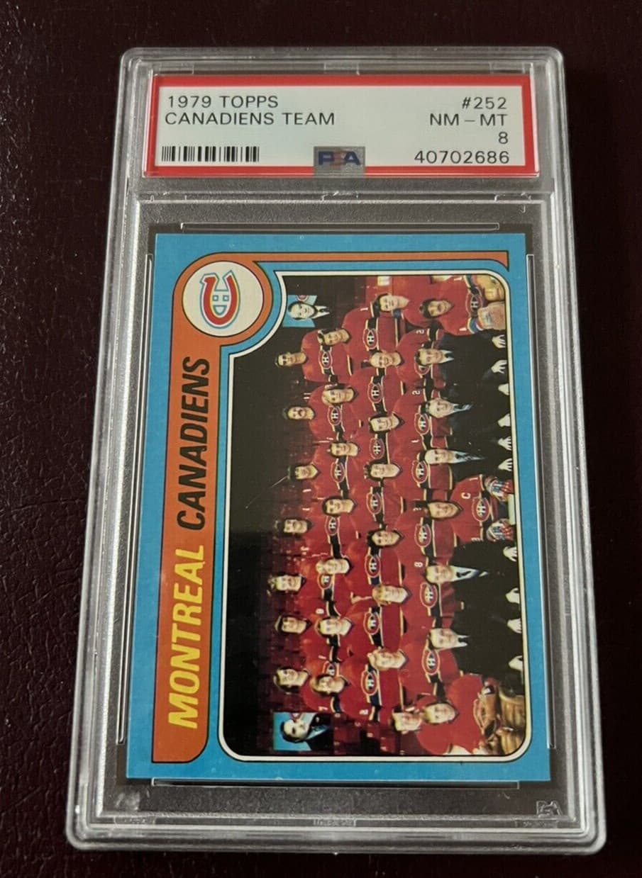 1979 Topps Hockey #252 Canadiens Team PSA 8