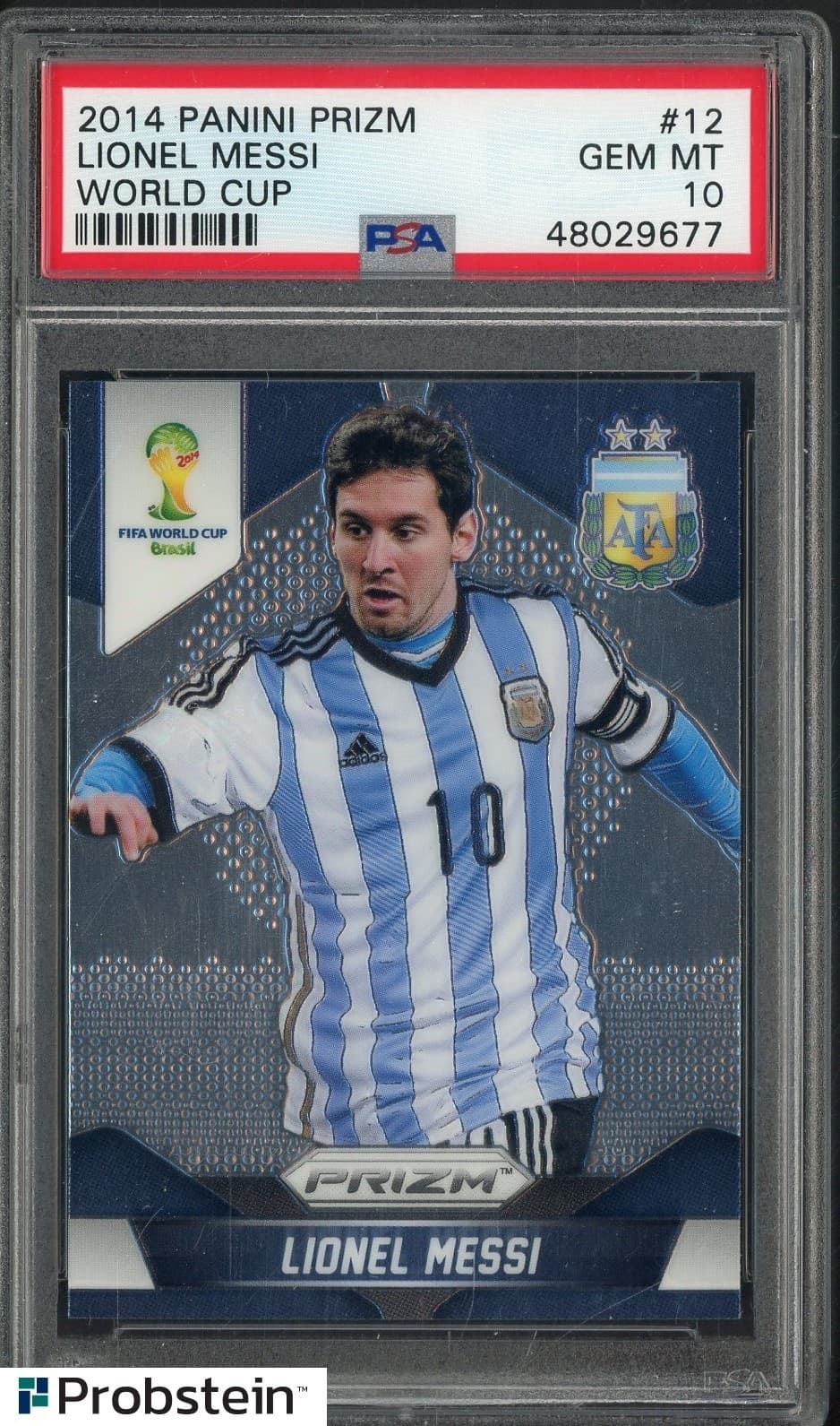 2014 Panini Prizm World Cup Soccer #12 Lionel Messi Argentina PSA 10 GEM MINT