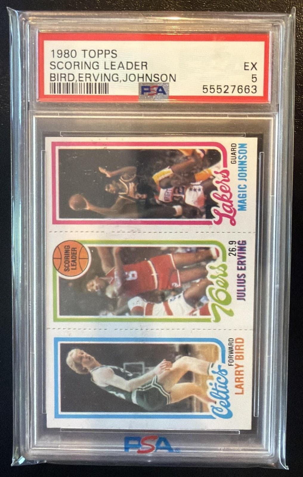 1980 Topps Larry Bird Julius Erving Magic Johnson Rookie Rc Psa 5 Ex