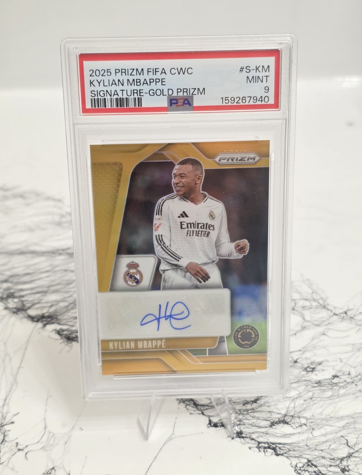 Panini Prizm FIFA Club World Cup 2025 Mbappé Real Madrid Gold /10 S-KM PSA 9