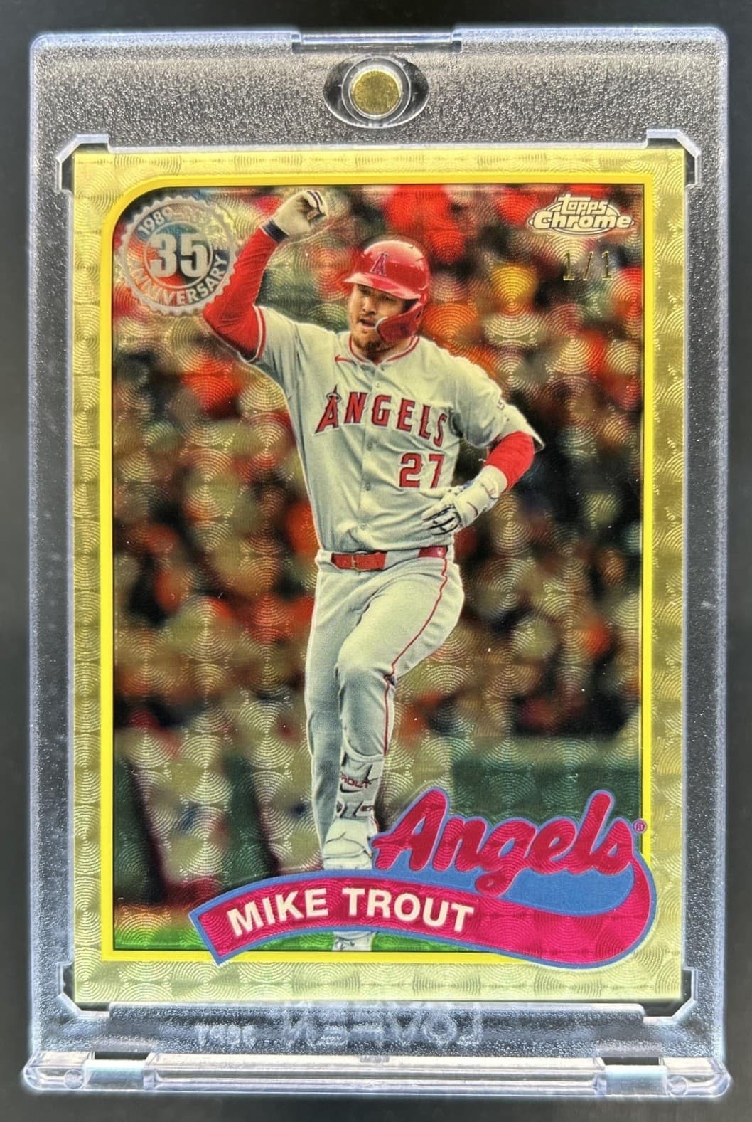 2024 Topps Update Mike Trout 1989 Chrome Silver Pack Refractor Superfractor #1/1