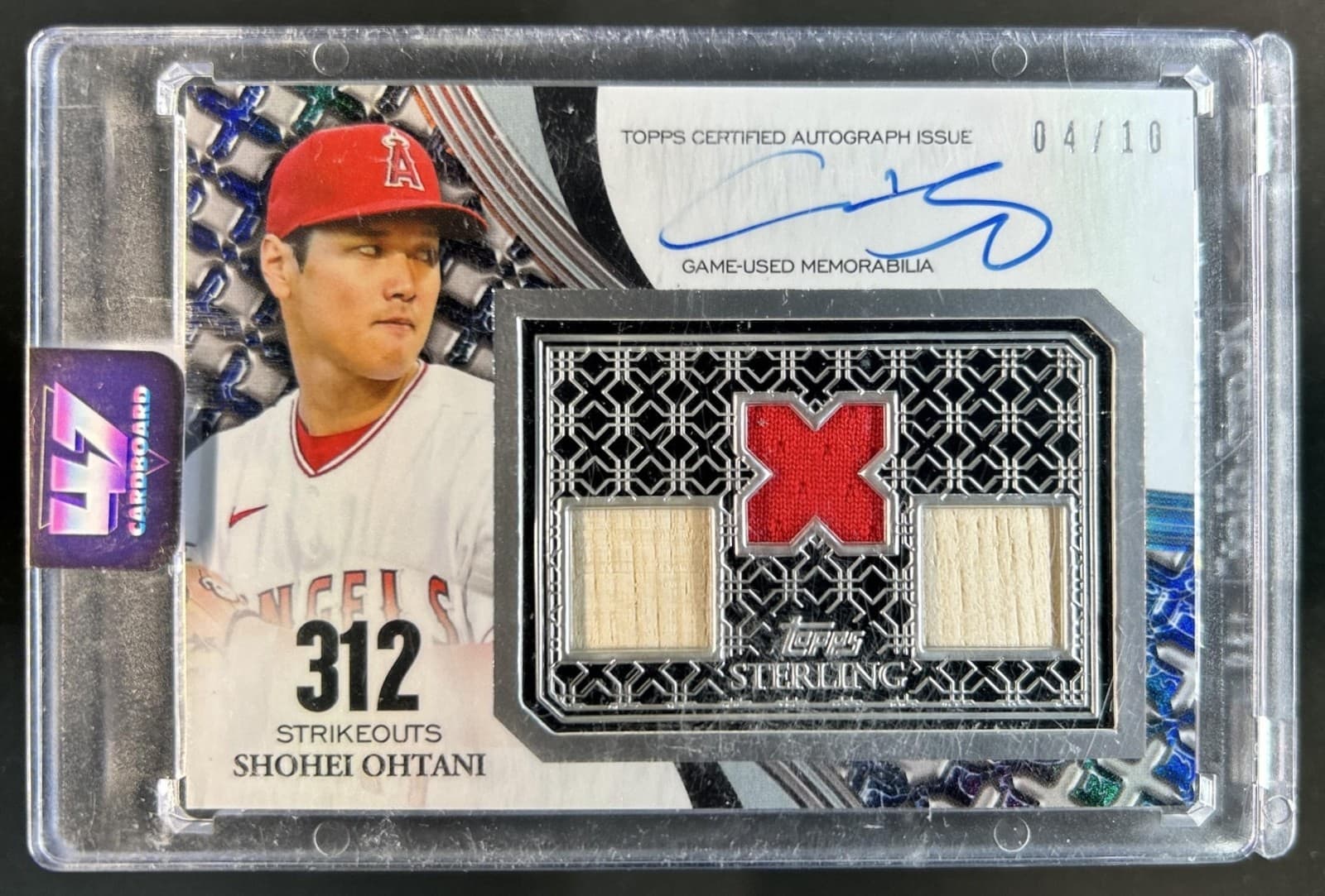 2023 Topps Sterling Shohei Ohtani Strikes Jersey Auto Autograph Bat Blue #/10